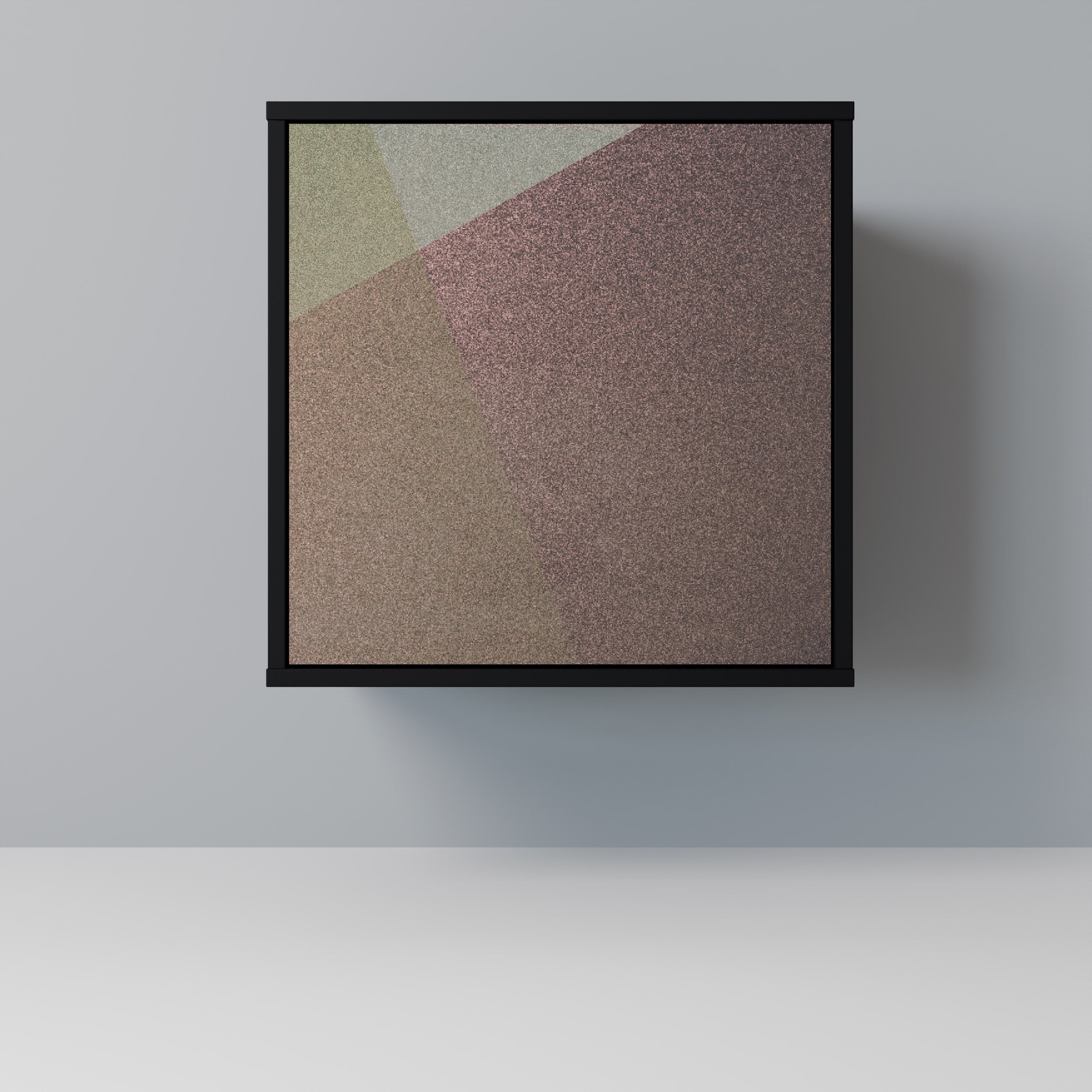 BEIGE GEOMETRY Aparador de 1 Porta em Acabamento Preto