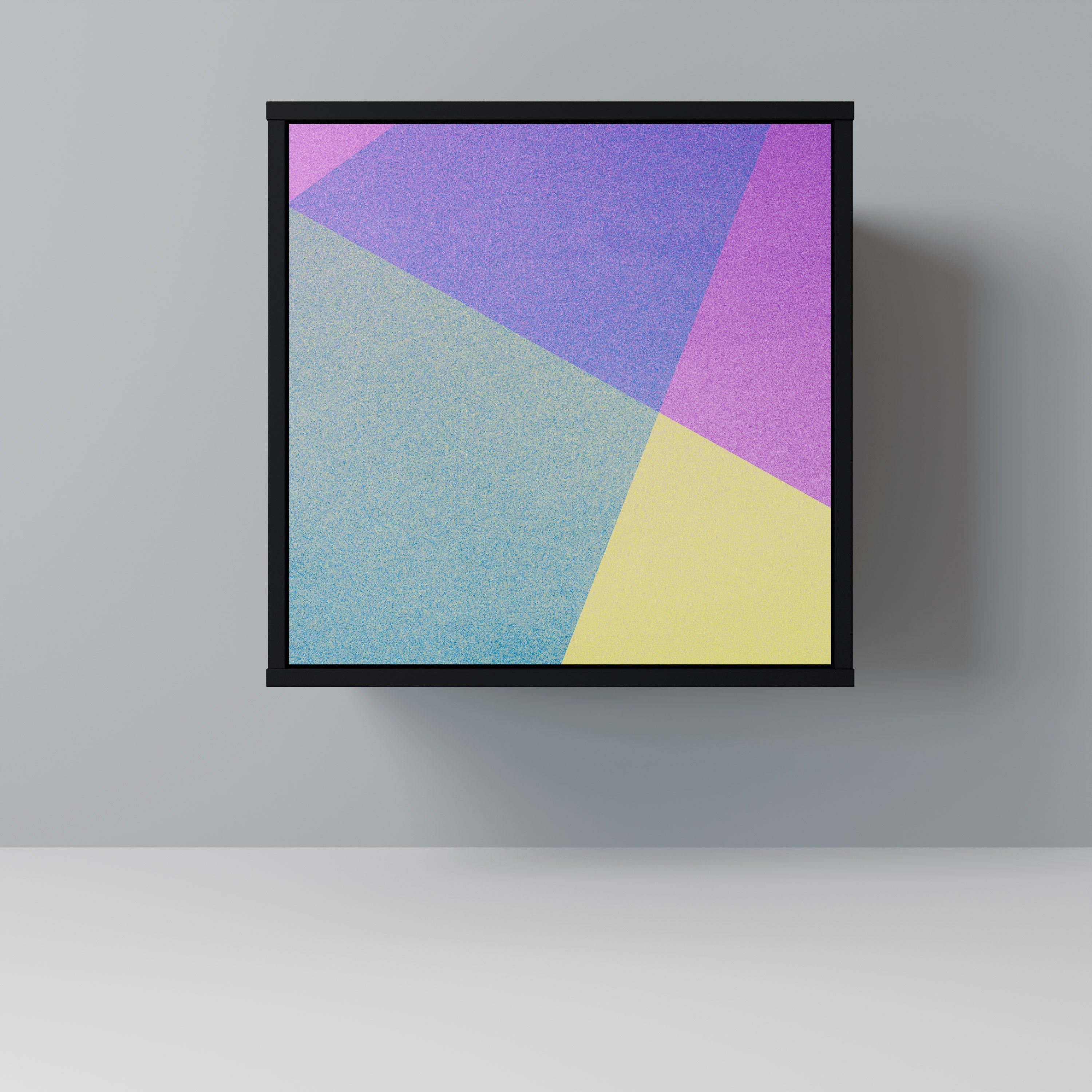 BRIGHT GEOMETRY Aparador de 1 Porta em Acabamento Preto