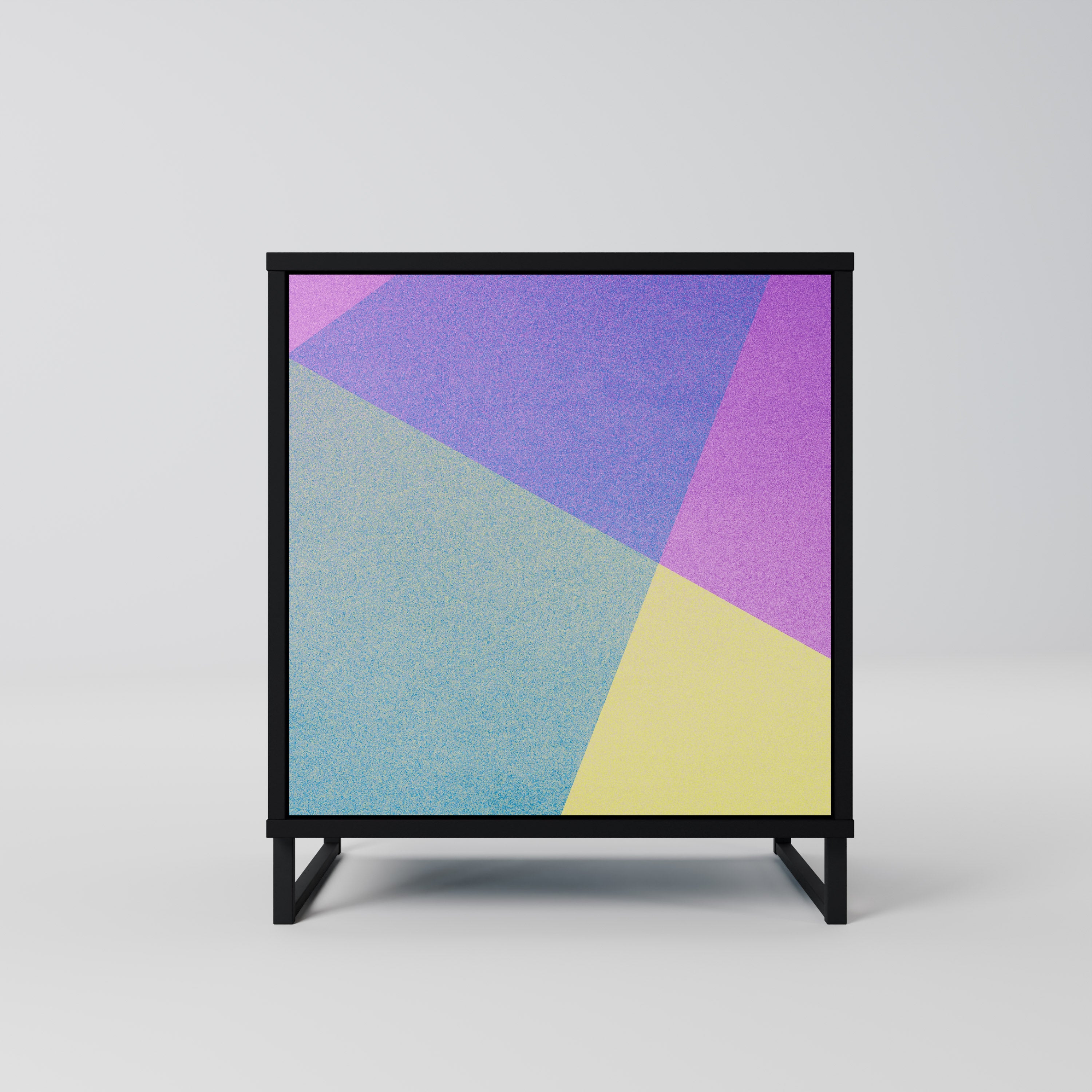 BRIGHT GEOMETRY Aparador de 1 Porta em Acabamento Preto