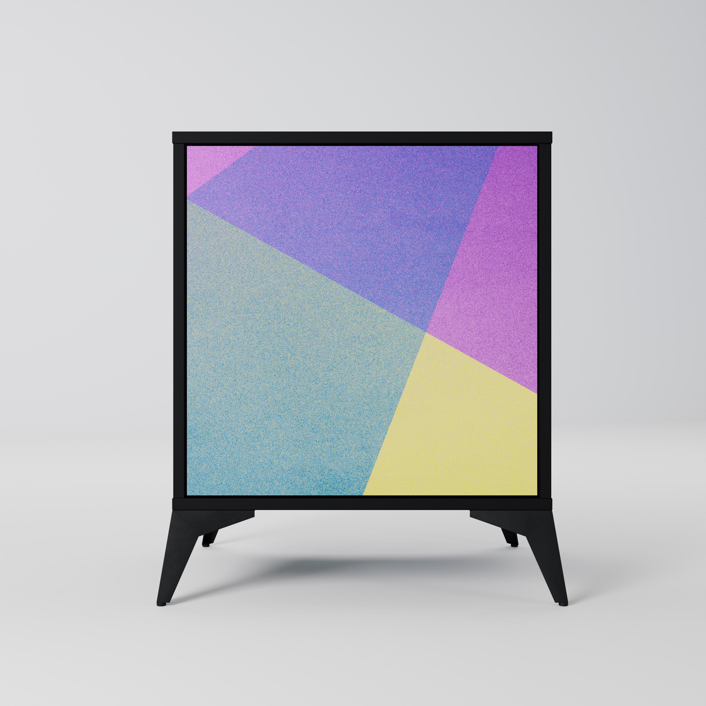 BRIGHT GEOMETRY Aparador de 1 Porta em Acabamento Preto