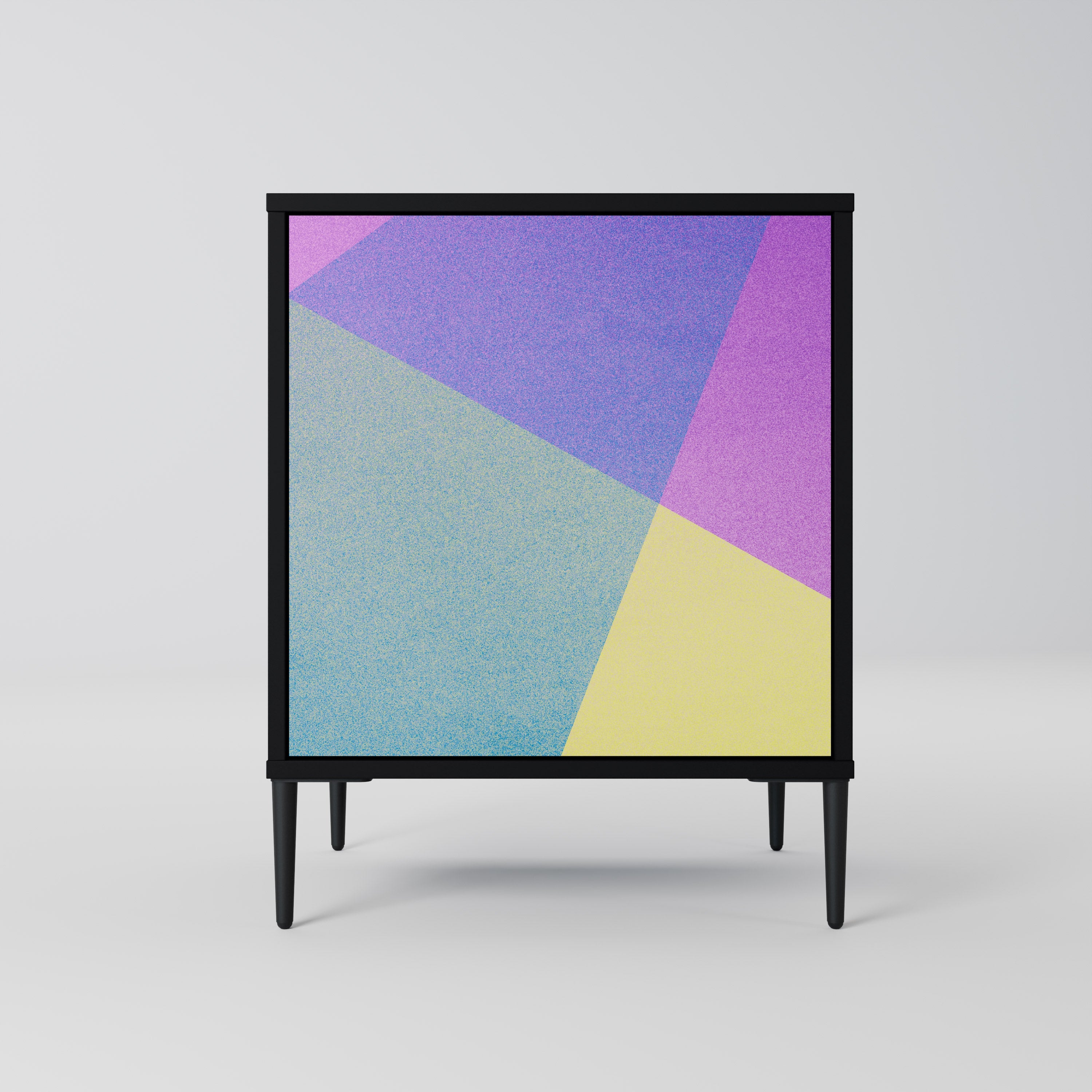 BRIGHT GEOMETRY Aparador de 1 Porta em Acabamento Preto