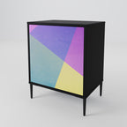 BRIGHT GEOMETRY 1-Door Sideboard in Black Finish
