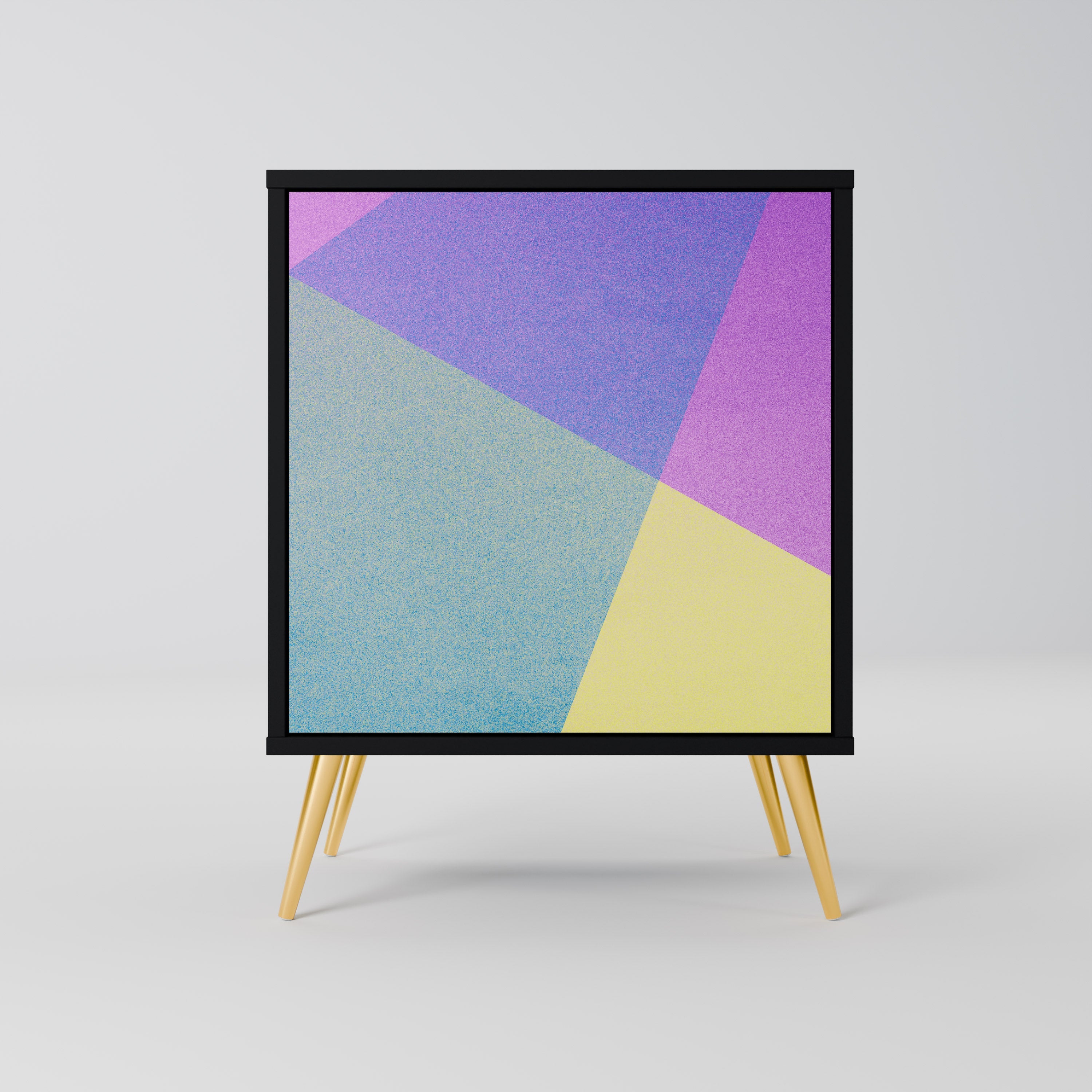 BRIGHT GEOMETRY Aparador de 1 Porta em Acabamento Preto