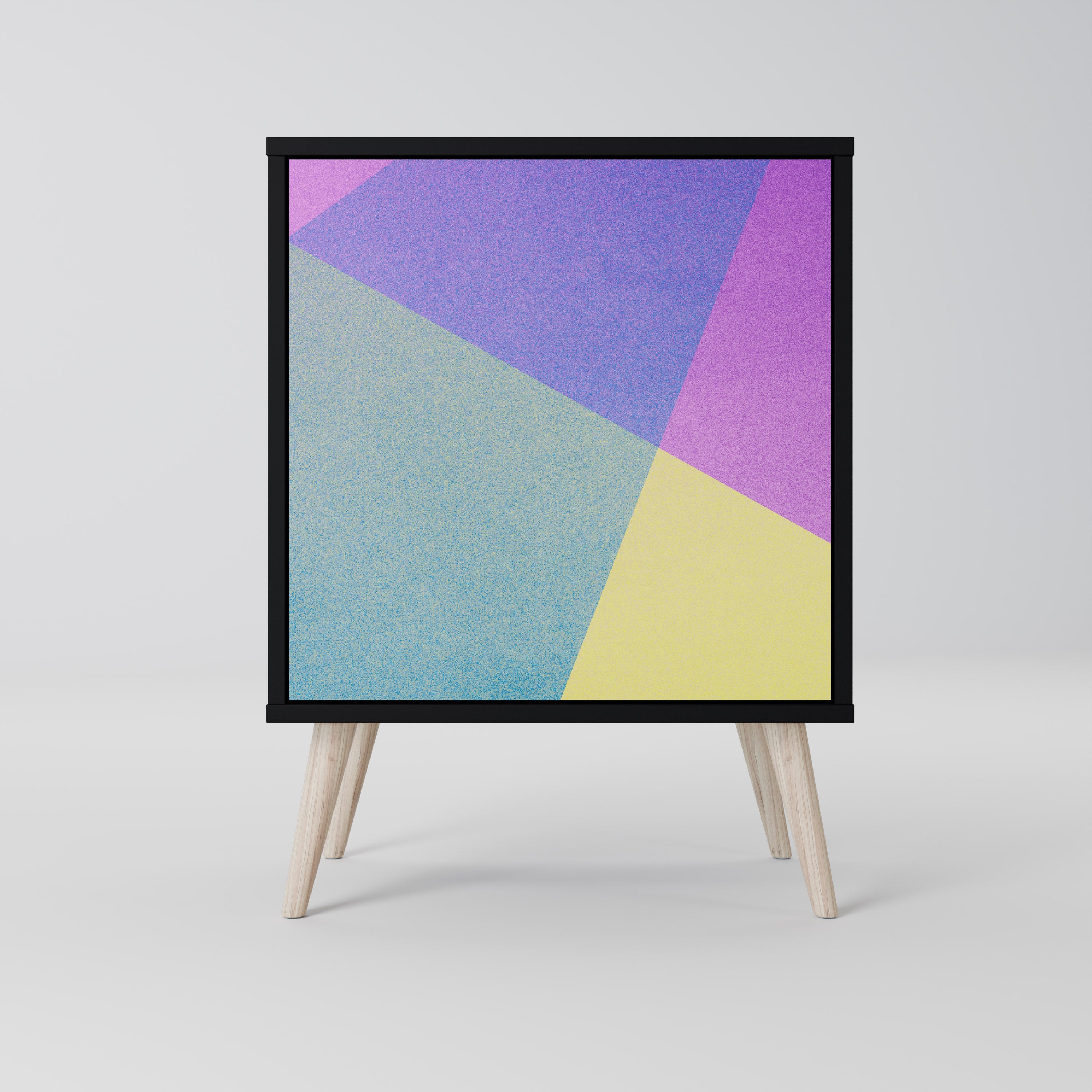 BRIGHT GEOMETRY Aparador de 1 Porta em Acabamento Preto