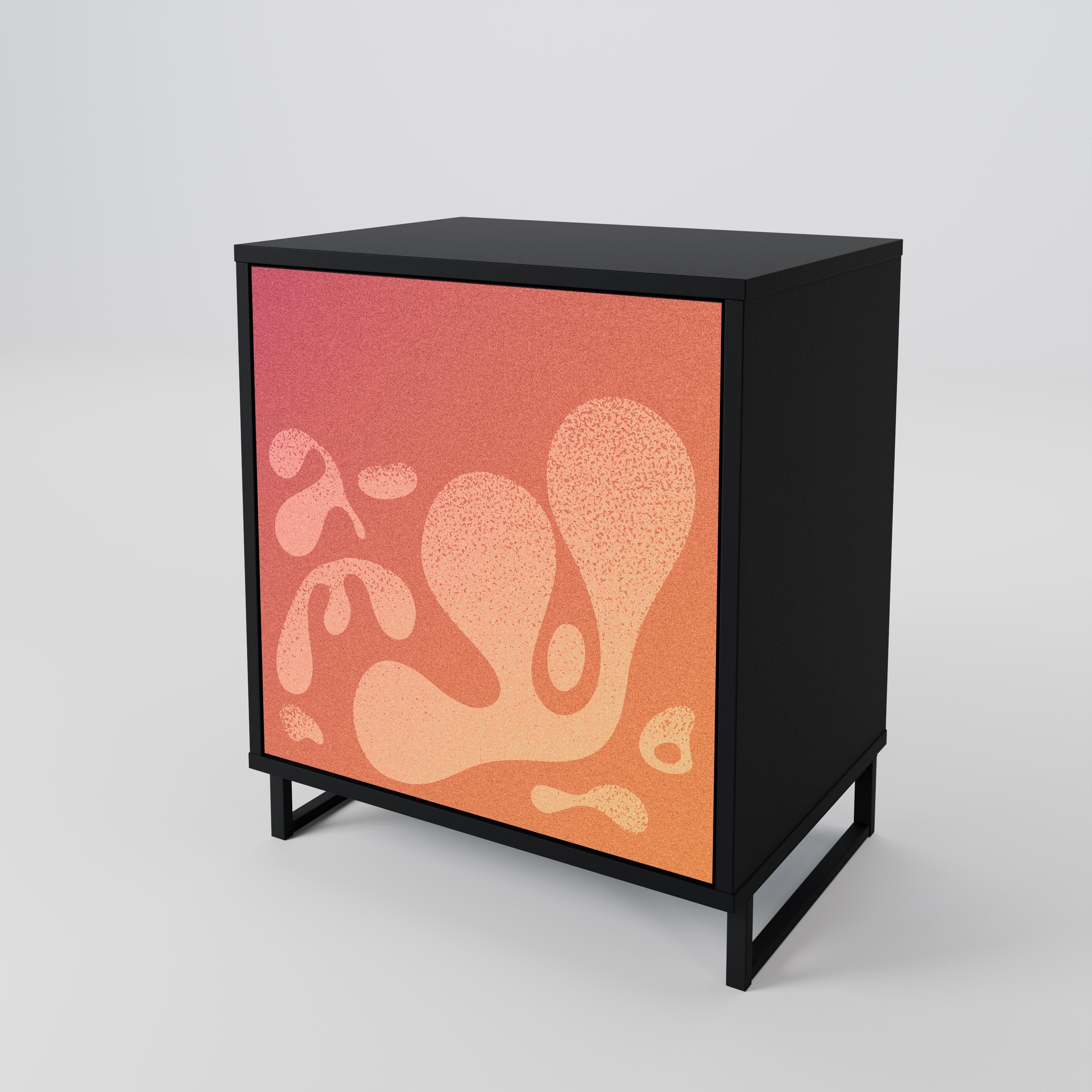 IRREGULAR PINK Aparador de 1 Porta em Acabamento Preto