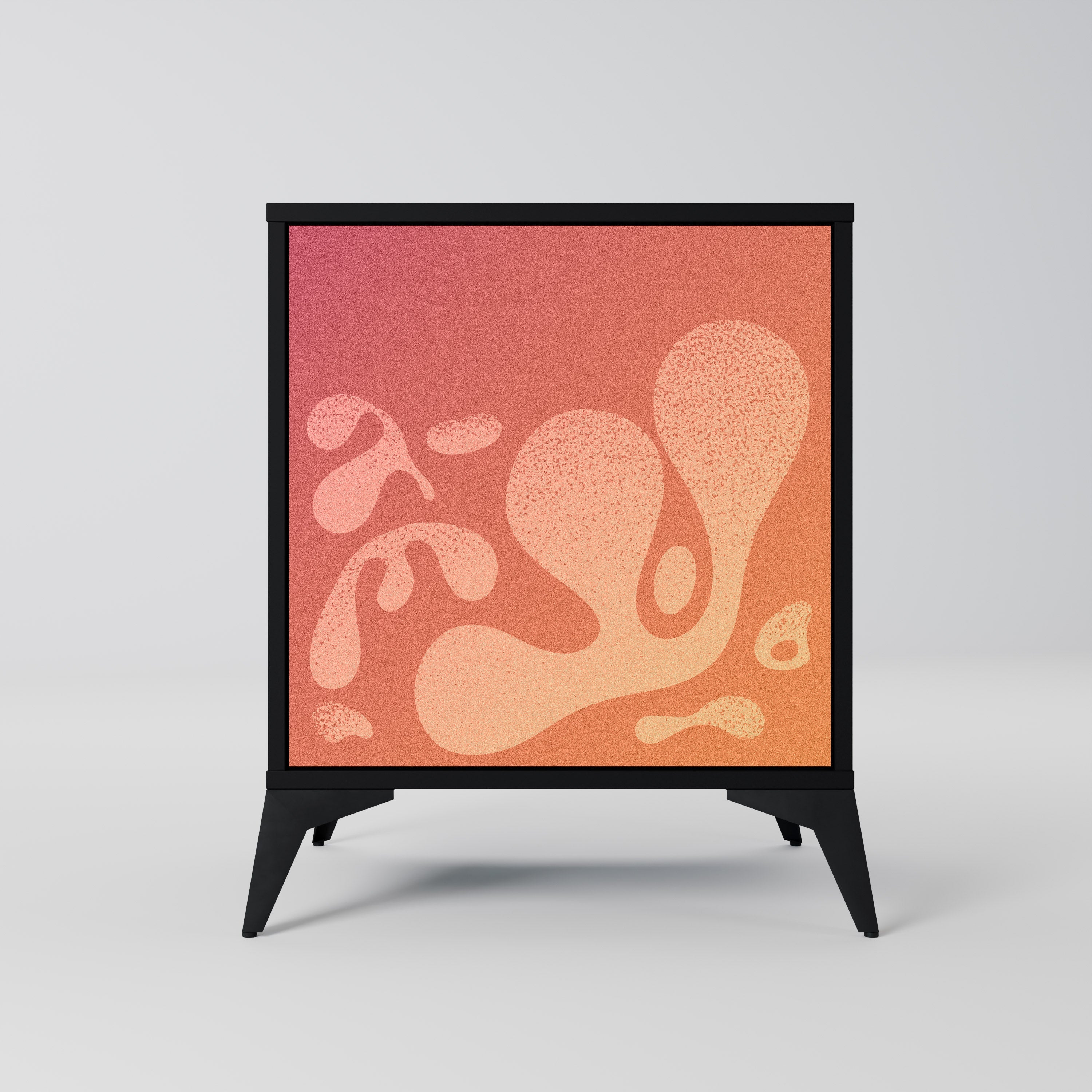 IRREGULAR PINK Aparador de 1 Porta em Acabamento Preto