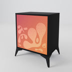 IRREGULAR PINK 1-Door Sideboard in Black Finish