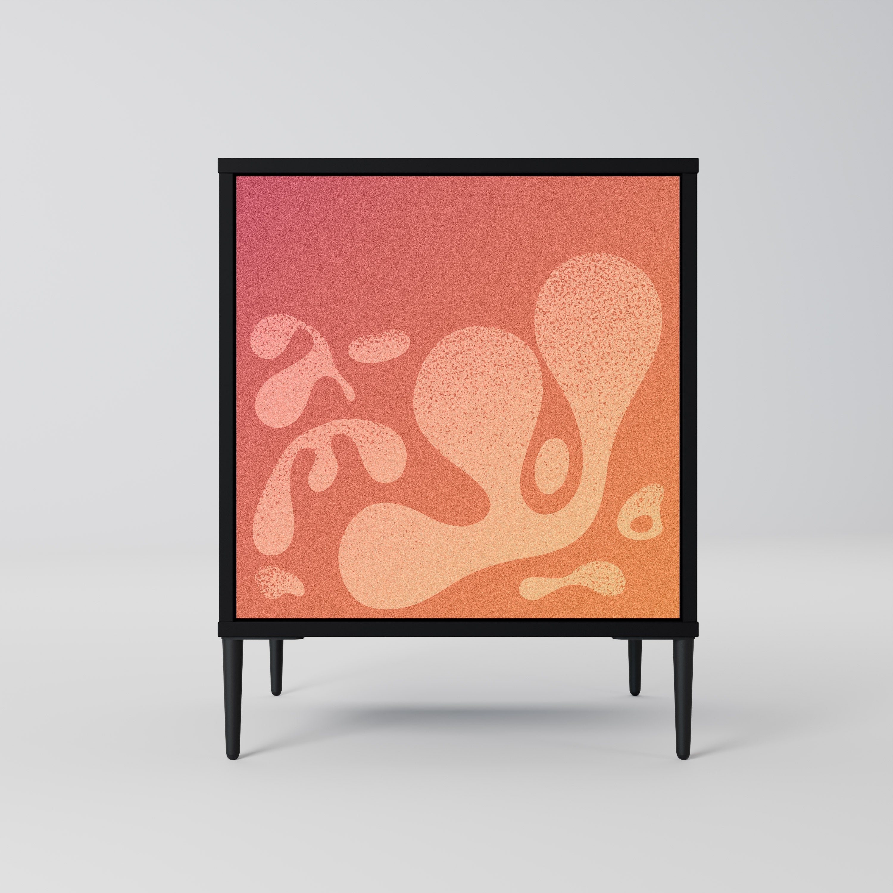 IRREGULAR PINK Aparador de 1 Porta em Acabamento Preto