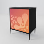 IRREGULAR PINK 1-Door Sideboard in Black Finish