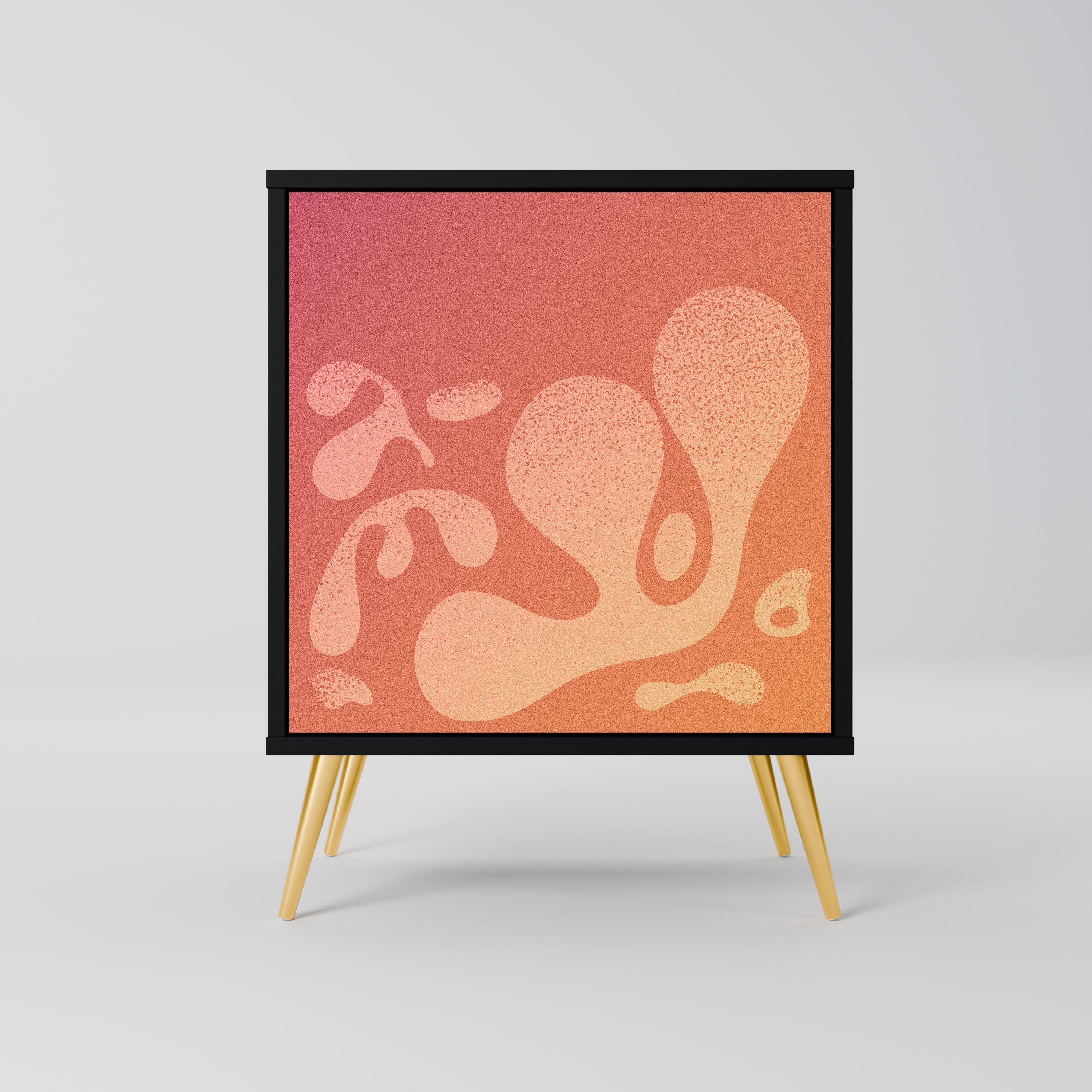 IRREGULAR PINK Aparador de 1 Porta em Acabamento Preto