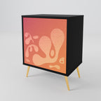 IRREGULAR PINK 1-Door Sideboard in Black Finish