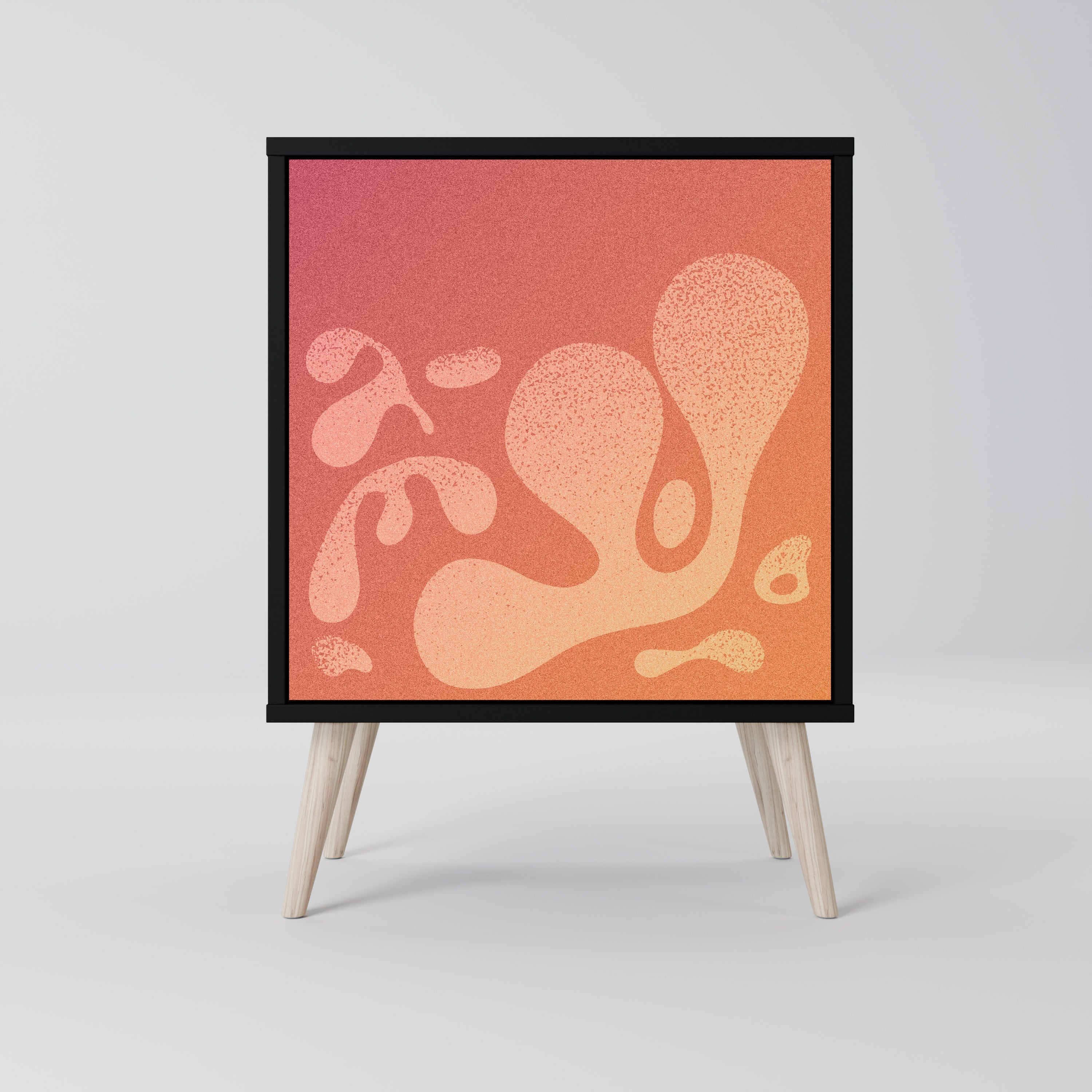 IRREGULAR PINK Aparador de 1 Porta em Acabamento Preto