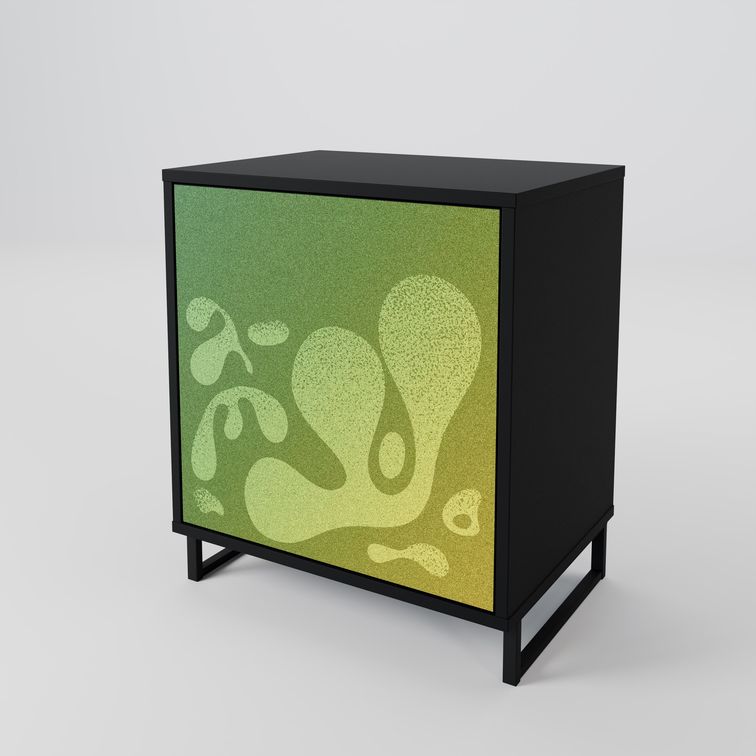 IRREGULAR BLUE Aparador de 1 Porta em Acabamento Preto