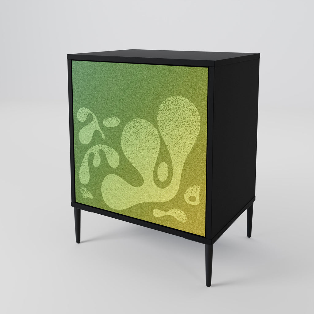 IRREGULAR BLUE 1-Door Sideboard in Black Finish