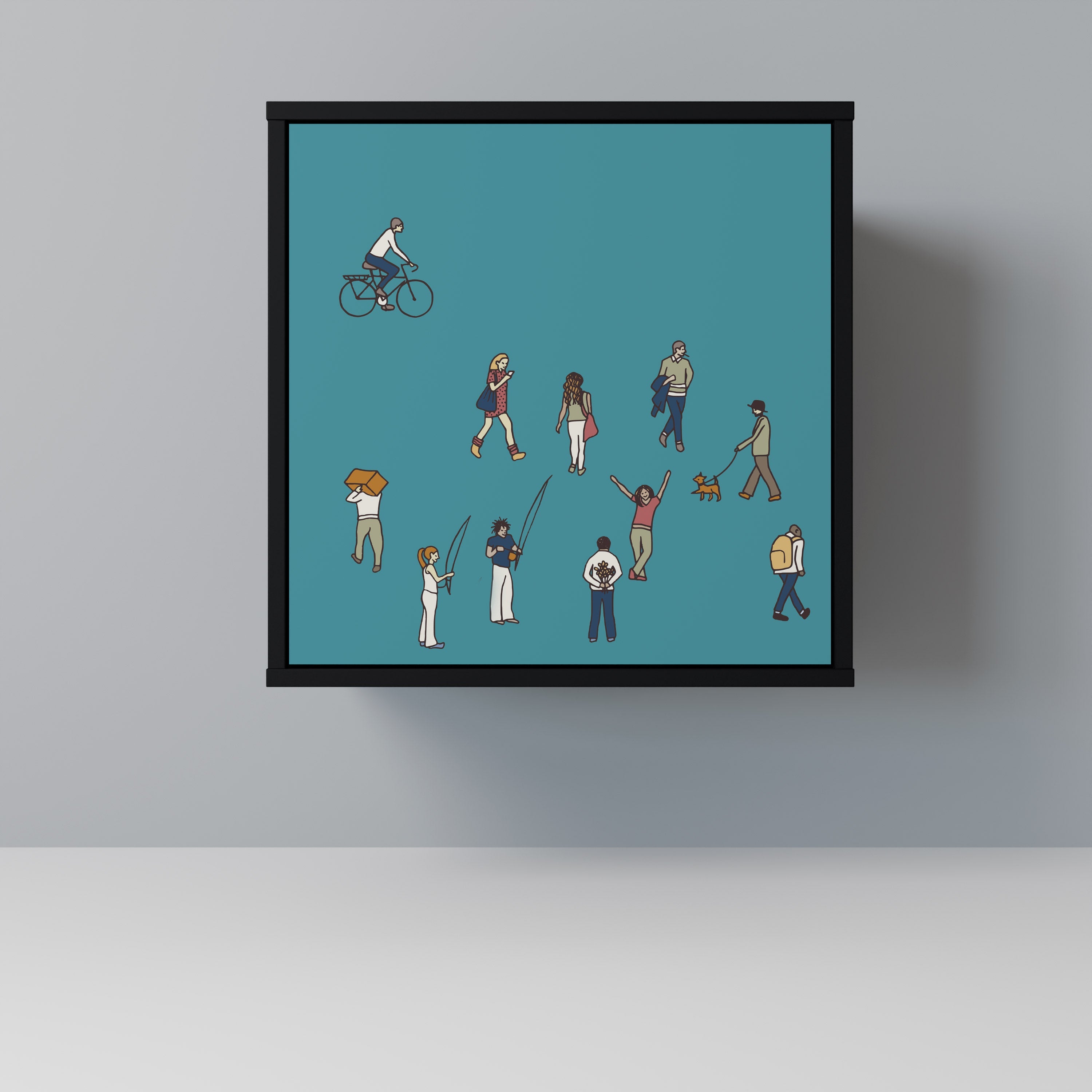 COLLECTIVE STREAM Aparador de 1 Porta em Acabamento Preto