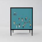 COLLECTIVE STREAM Aparador de 1 Porta em Acabamento Preto