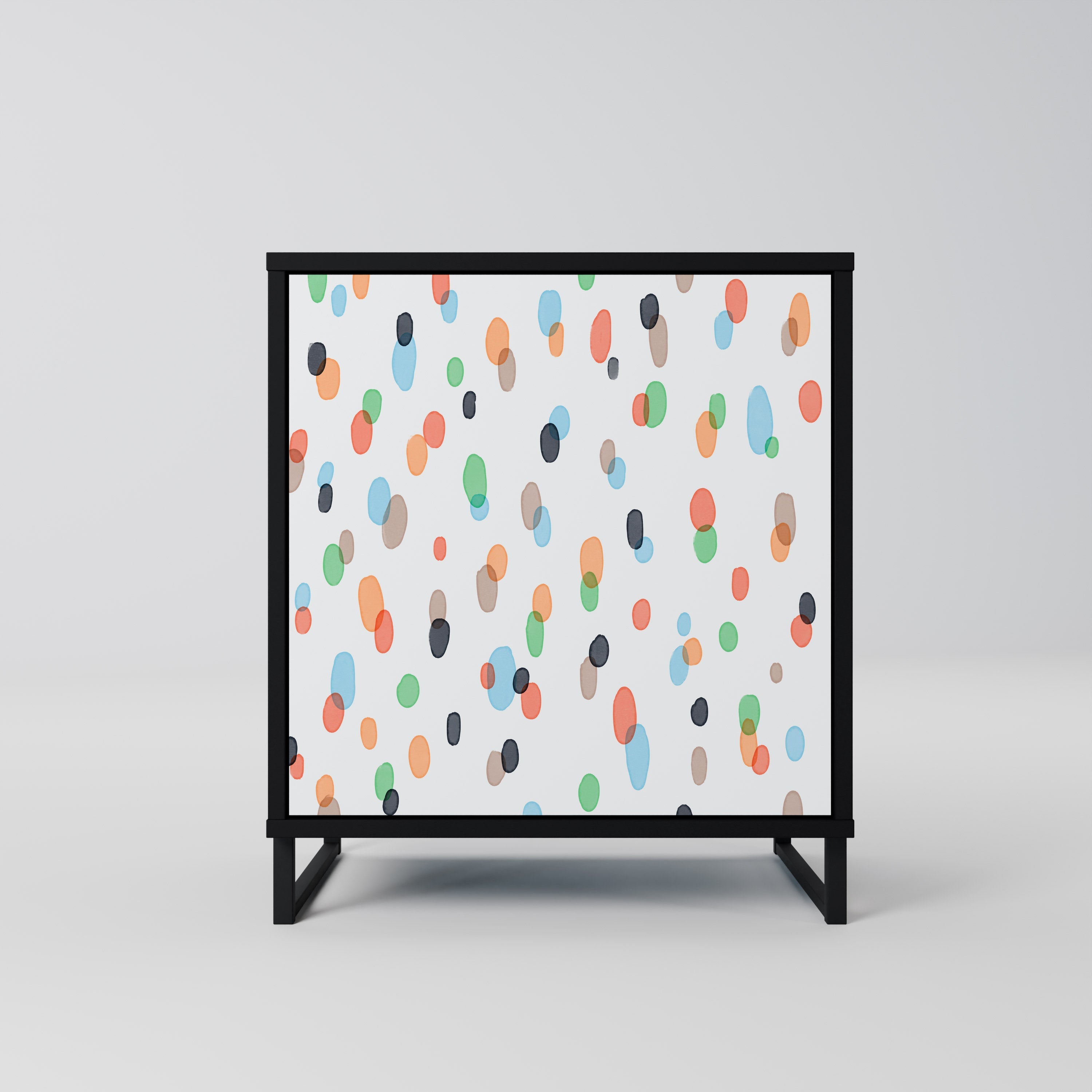 ENERGETIC SPOTS Aparador de 1 Porta em Acabamento Preto