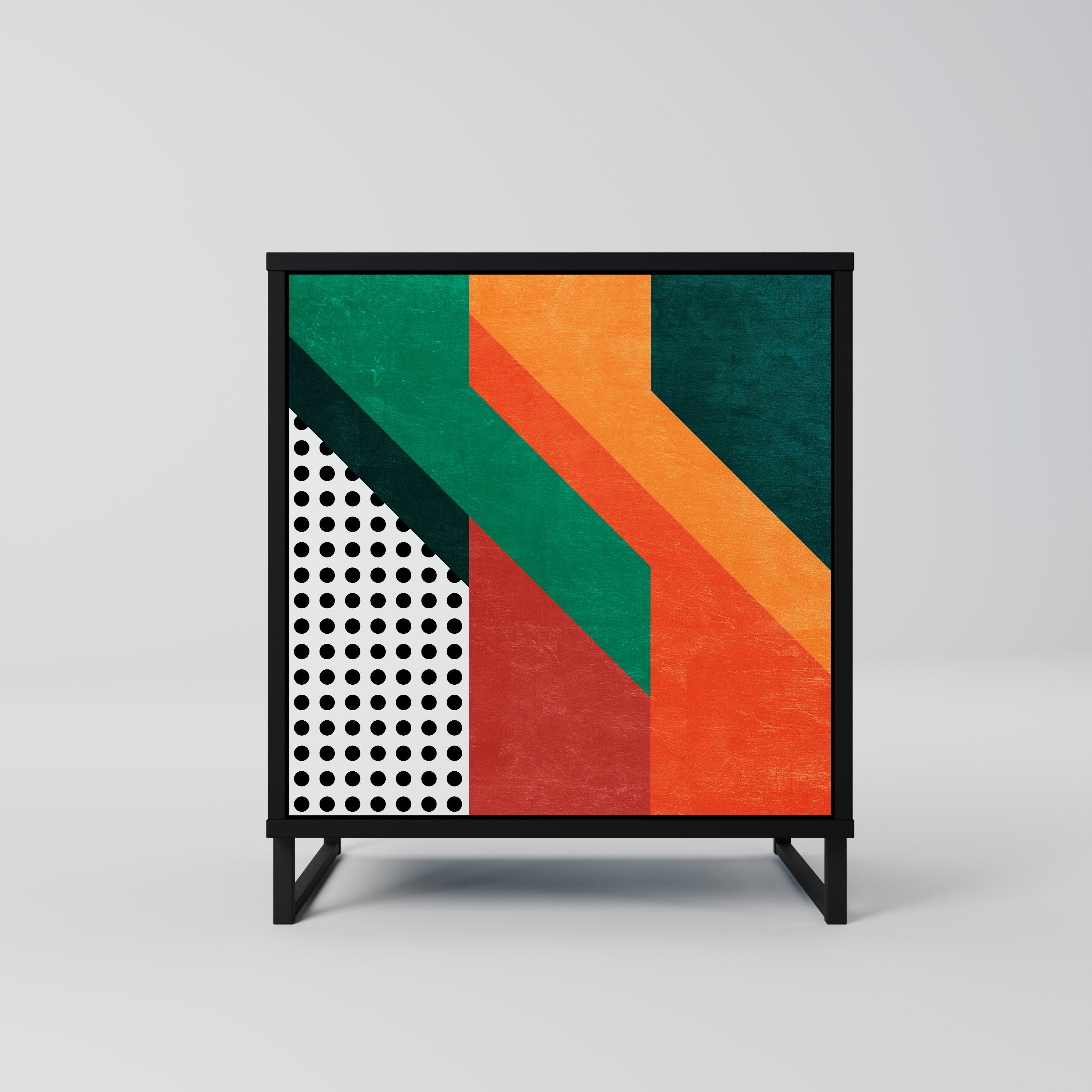 MAKESHIFT ARTISTRY Aparador de 1 Porta em Acabamento Preto