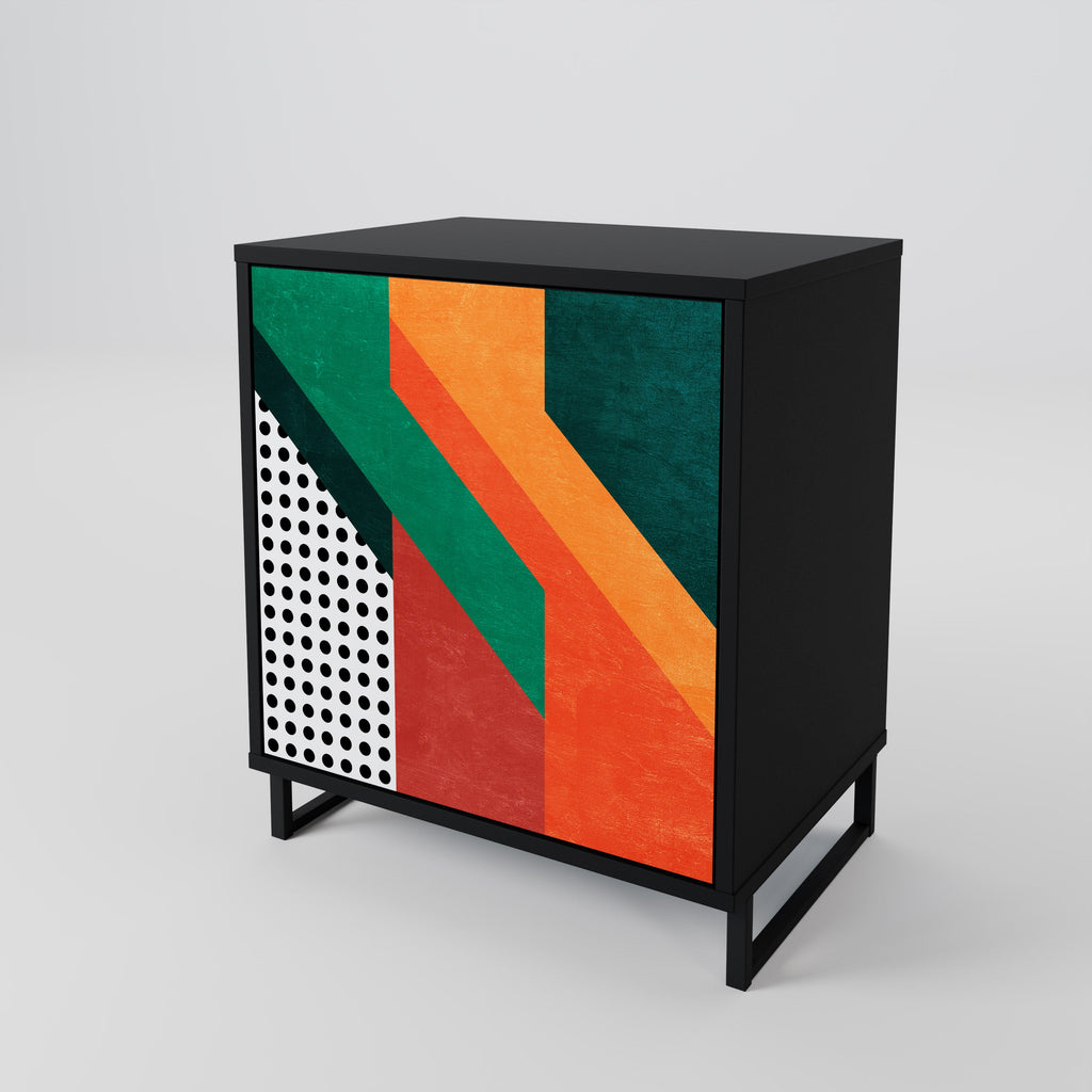 MAKESHIFT ARTISTRY Aparador de 1 Porta em Acabamento Preto