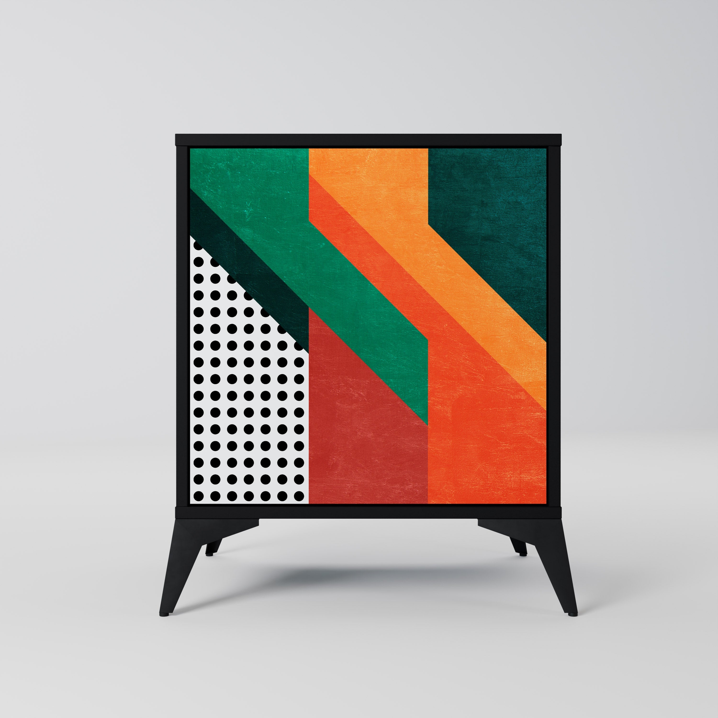 MAKESHIFT ARTISTRY Aparador de 1 Porta em Acabamento Preto