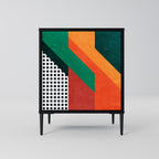 MAKESHIFT ARTISTRY Aparador de 1 Porta em Acabamento Preto