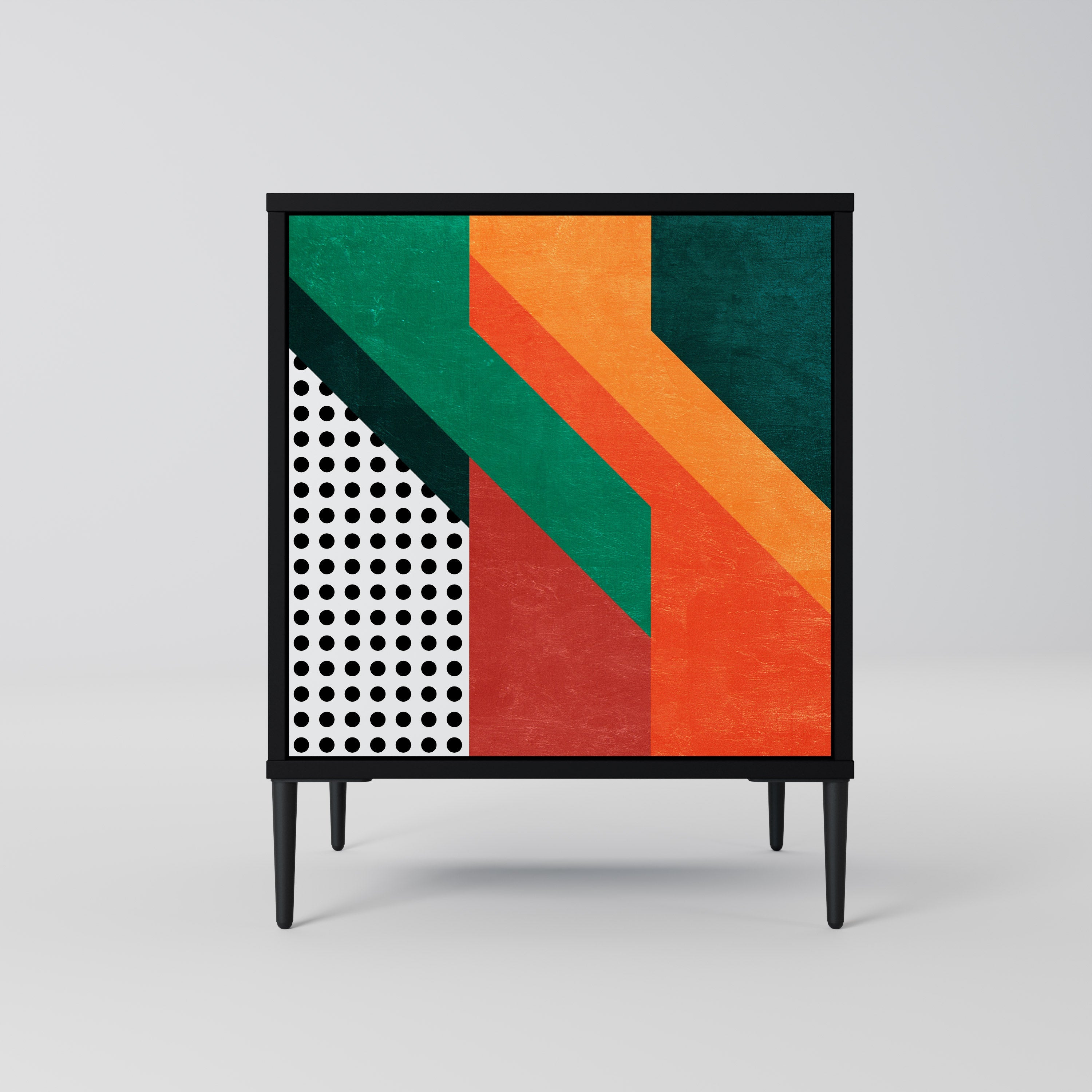 MAKESHIFT ARTISTRY Aparador de 1 Porta em Acabamento Preto