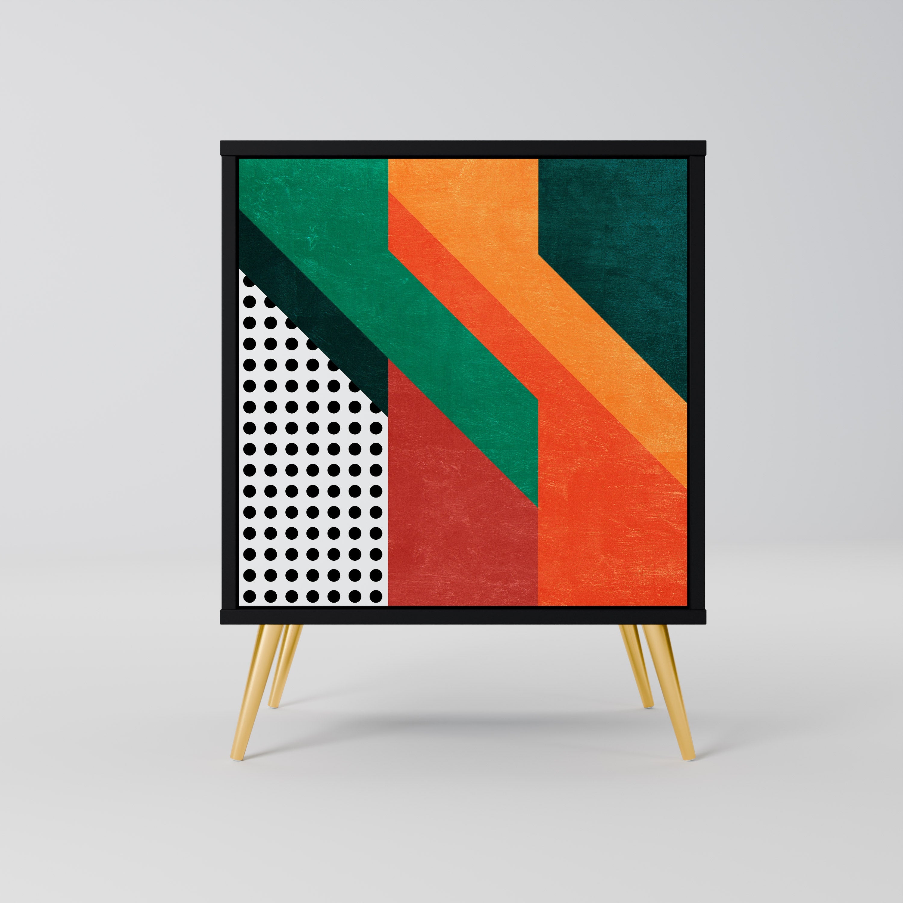 MAKESHIFT ARTISTRY Aparador de 1 Porta em Acabamento Preto