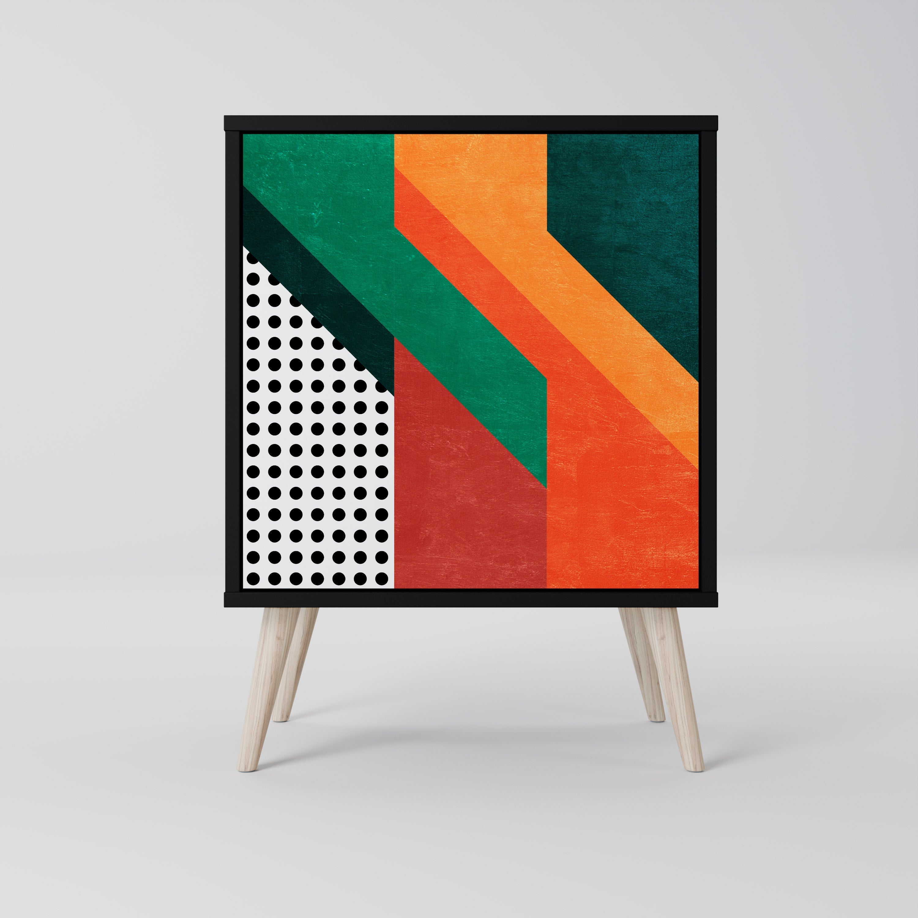 MAKESHIFT ARTISTRY Aparador de 1 Porta em Acabamento Preto