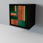 EARTHY FIGURES Aparador de 1 Porta em Acabamento Preto