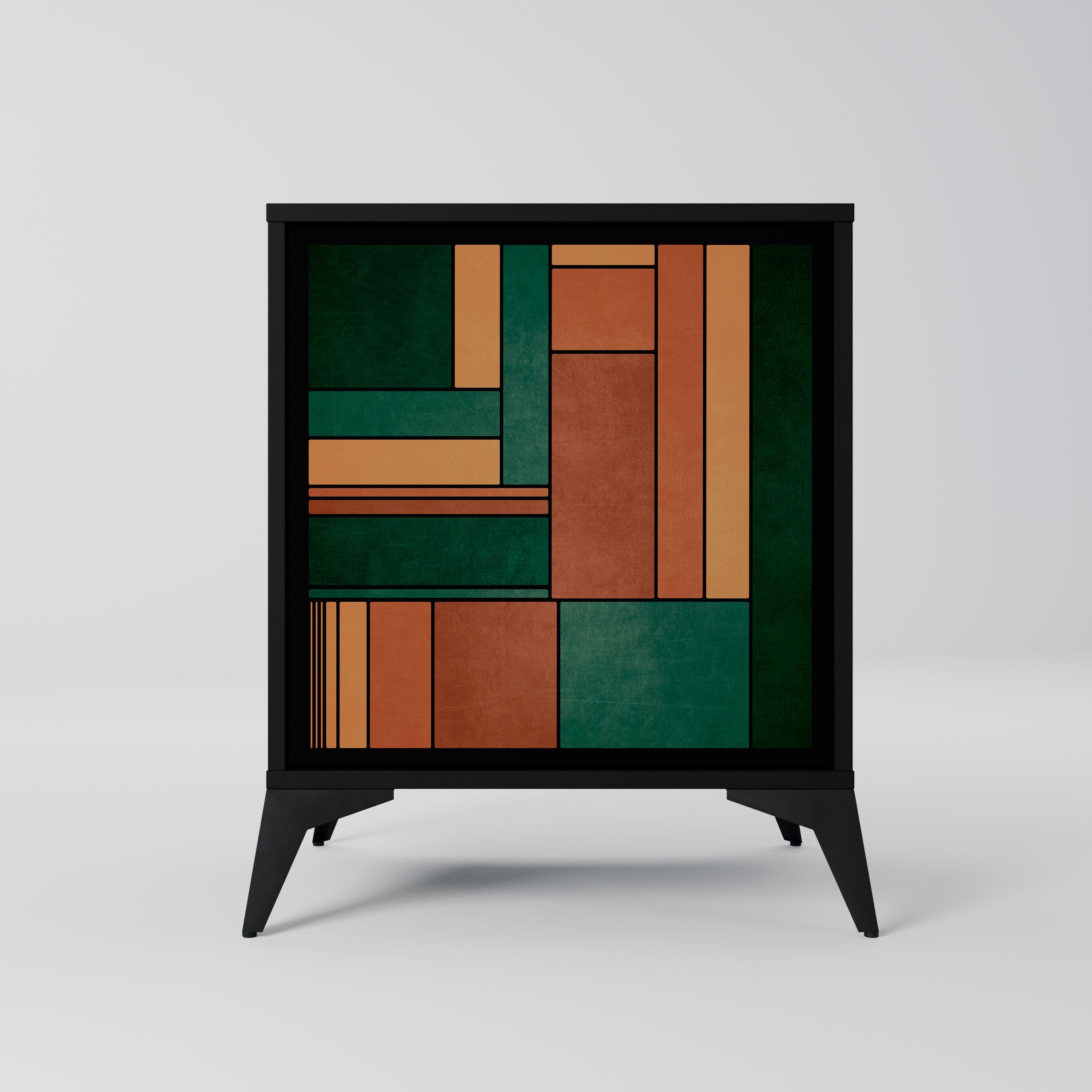 EARTHY FIGURES Aparador de 1 Porta em Acabamento Preto