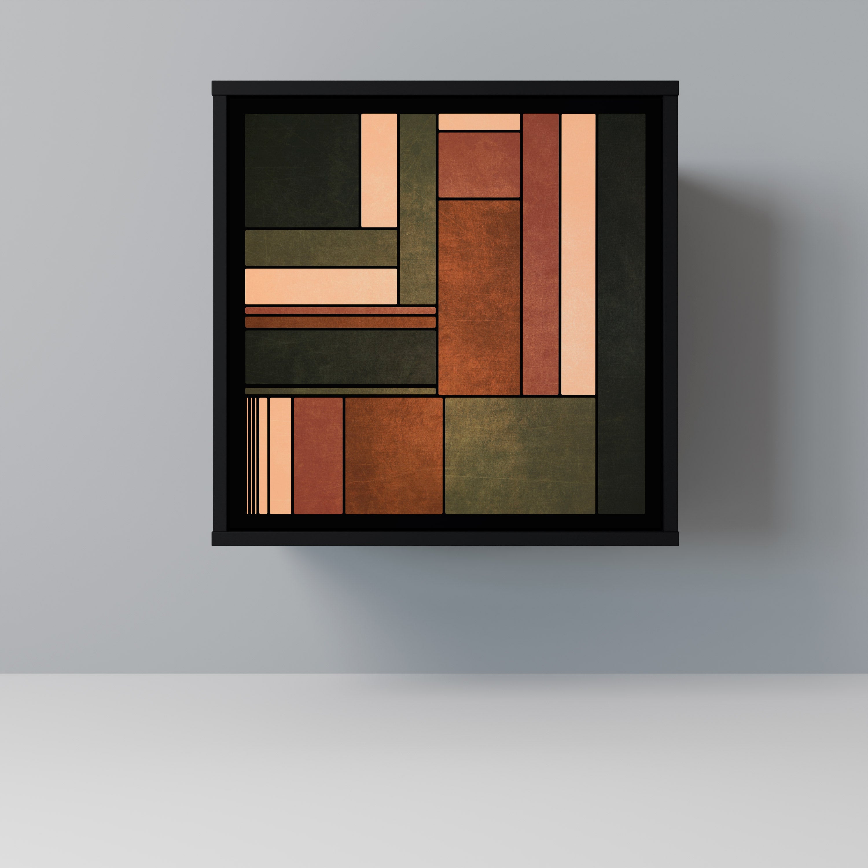 FIGURES OF NATURE Aparador de 1 Porta em Acabamento Preto