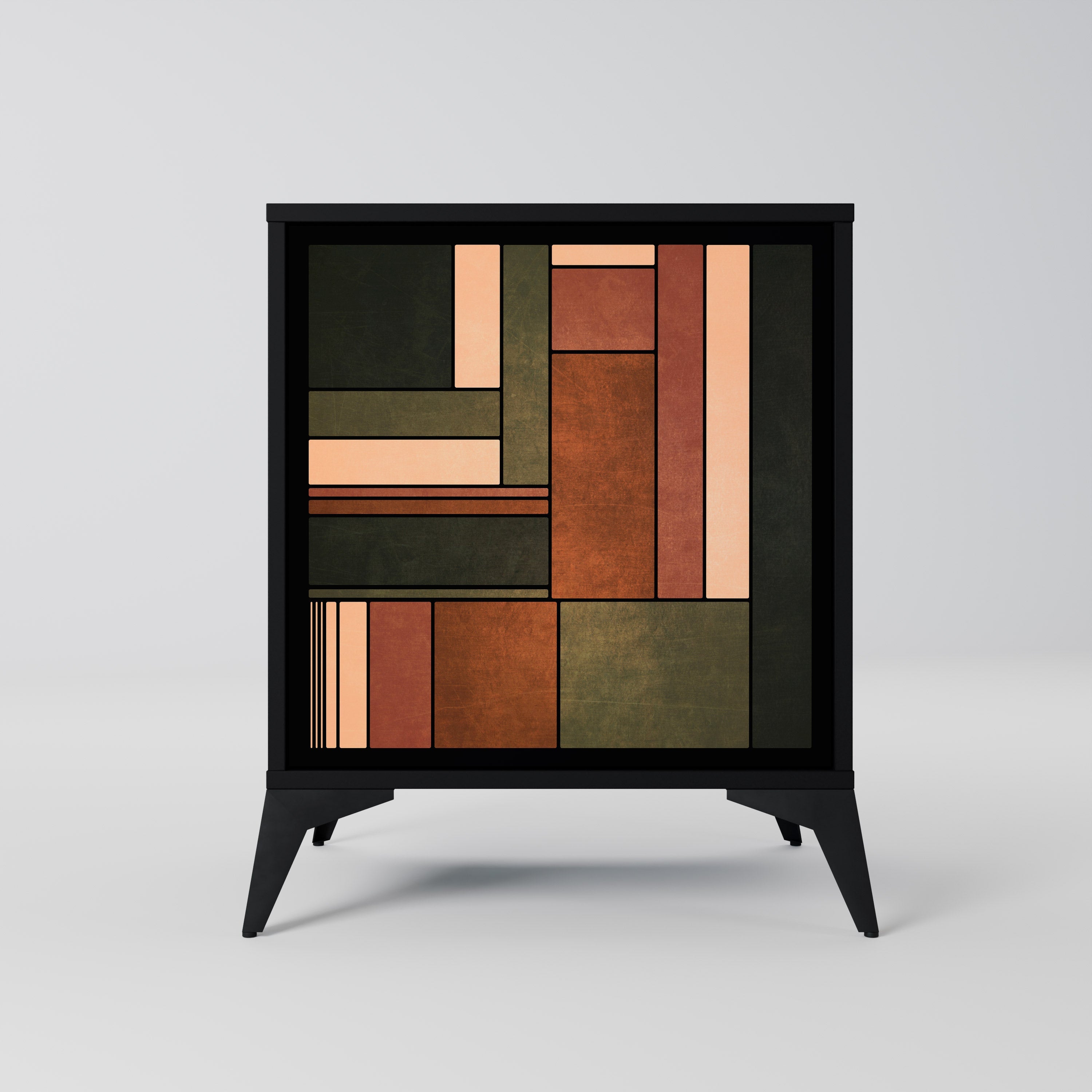 FIGURES OF NATURE Aparador de 1 Porta em Acabamento Preto