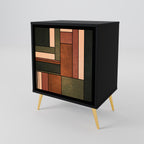 FIGURES OF NATURE Aparador de 1 Porta em Acabamento Preto