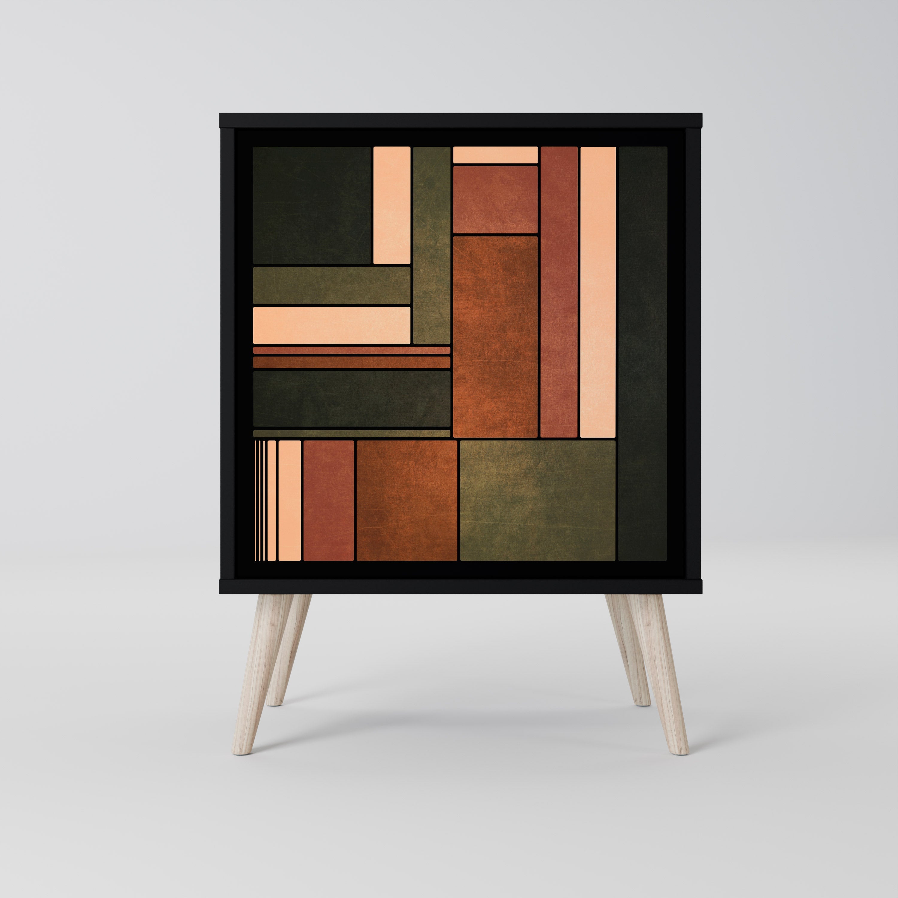 FIGURES OF NATURE Aparador de 1 Porta em Acabamento Preto