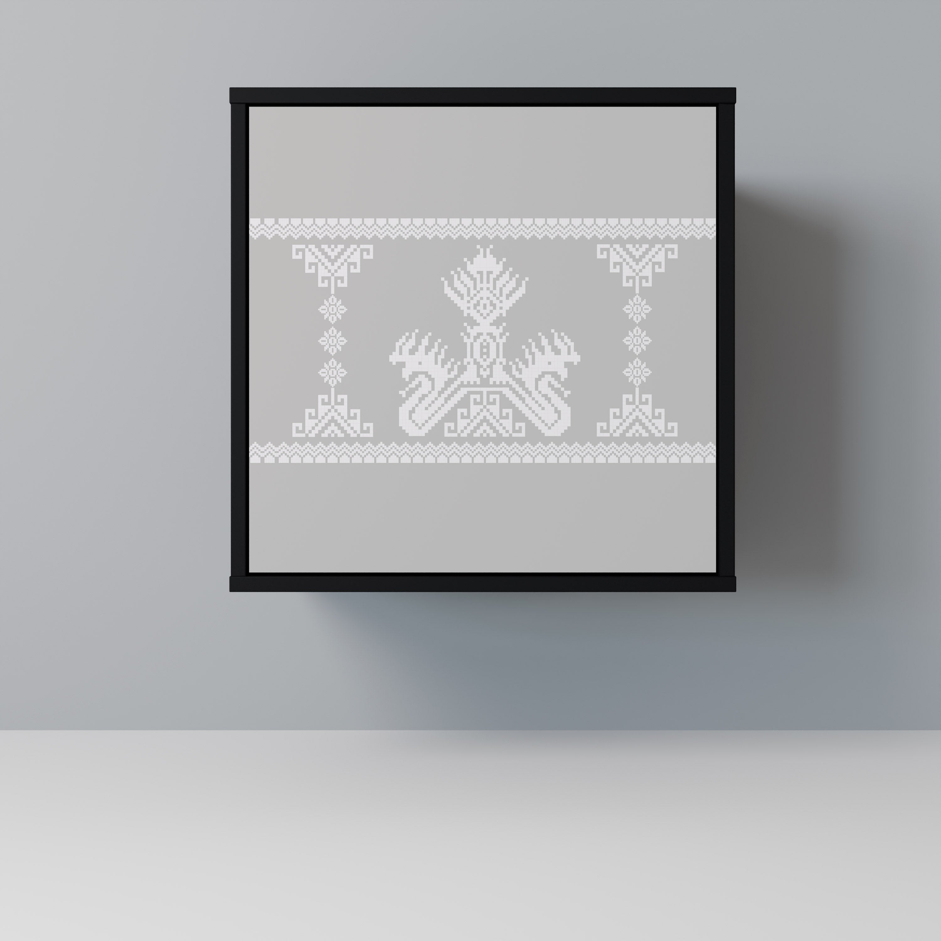 THAI GRAY Aparador de 1 Porta em Acabamento Preto