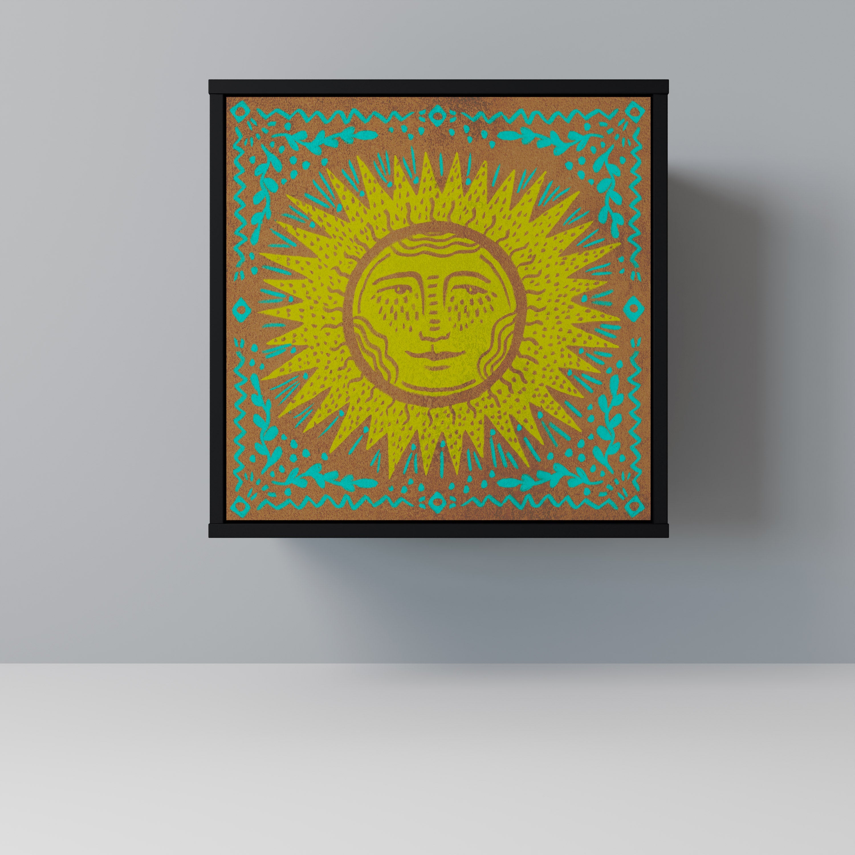 SUNSHINE EULOGY Aparador de 1 Porta em Acabamento Preto