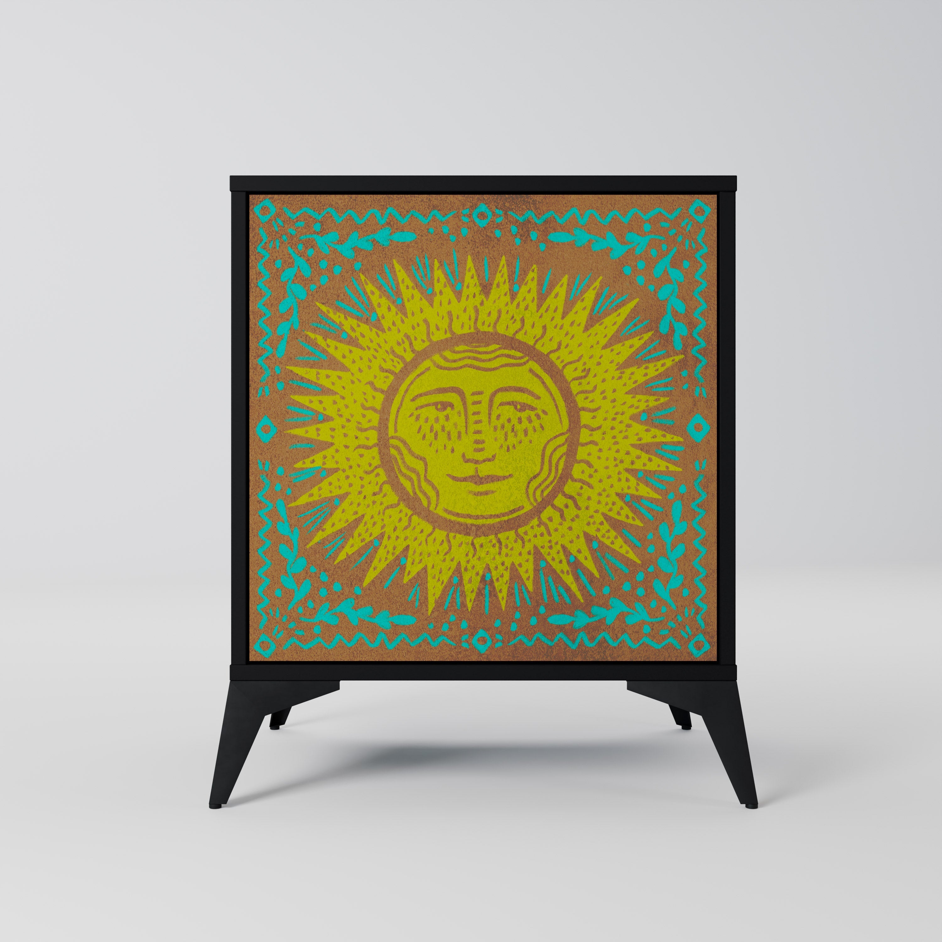 SUNSHINE EULOGY Aparador de 1 Porta em Acabamento Preto