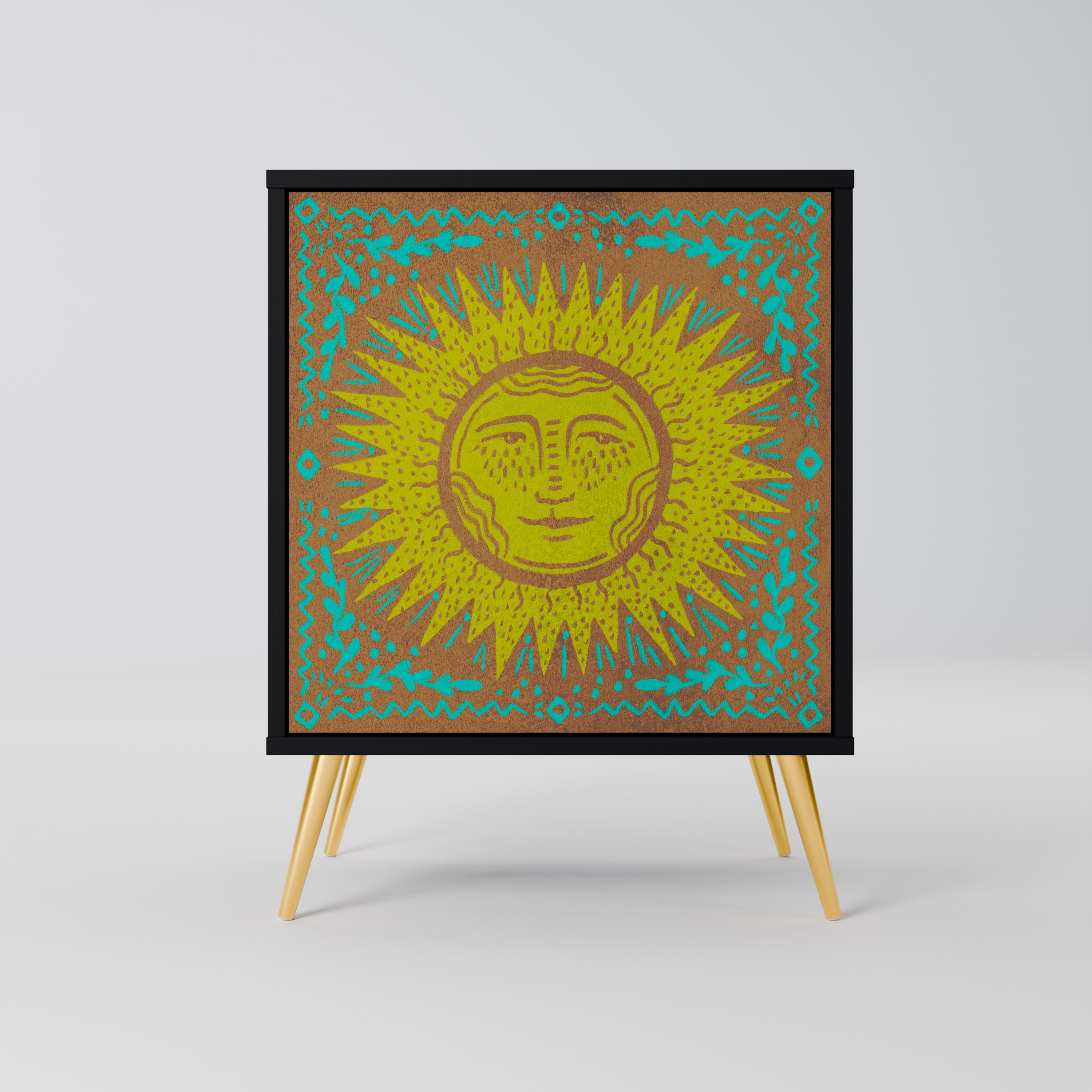 SUNSHINE EULOGY Aparador de 1 Porta em Acabamento Preto