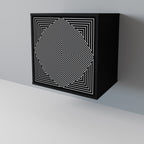 POLYGON ILLUSION Aparador de 1 Porta em Acabamento Preto