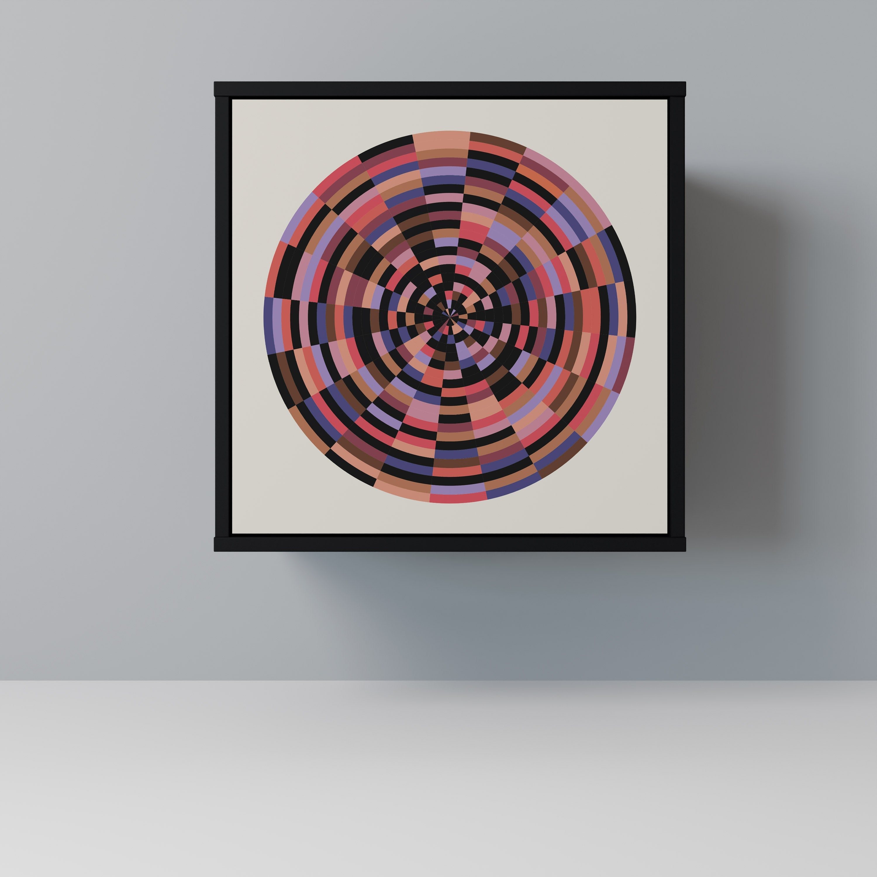 BROWN CIRCLES Aparador de 1 Porta em Acabamento Preto