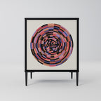 BROWN CIRCLES 1-Door Sideboard in Black Finish