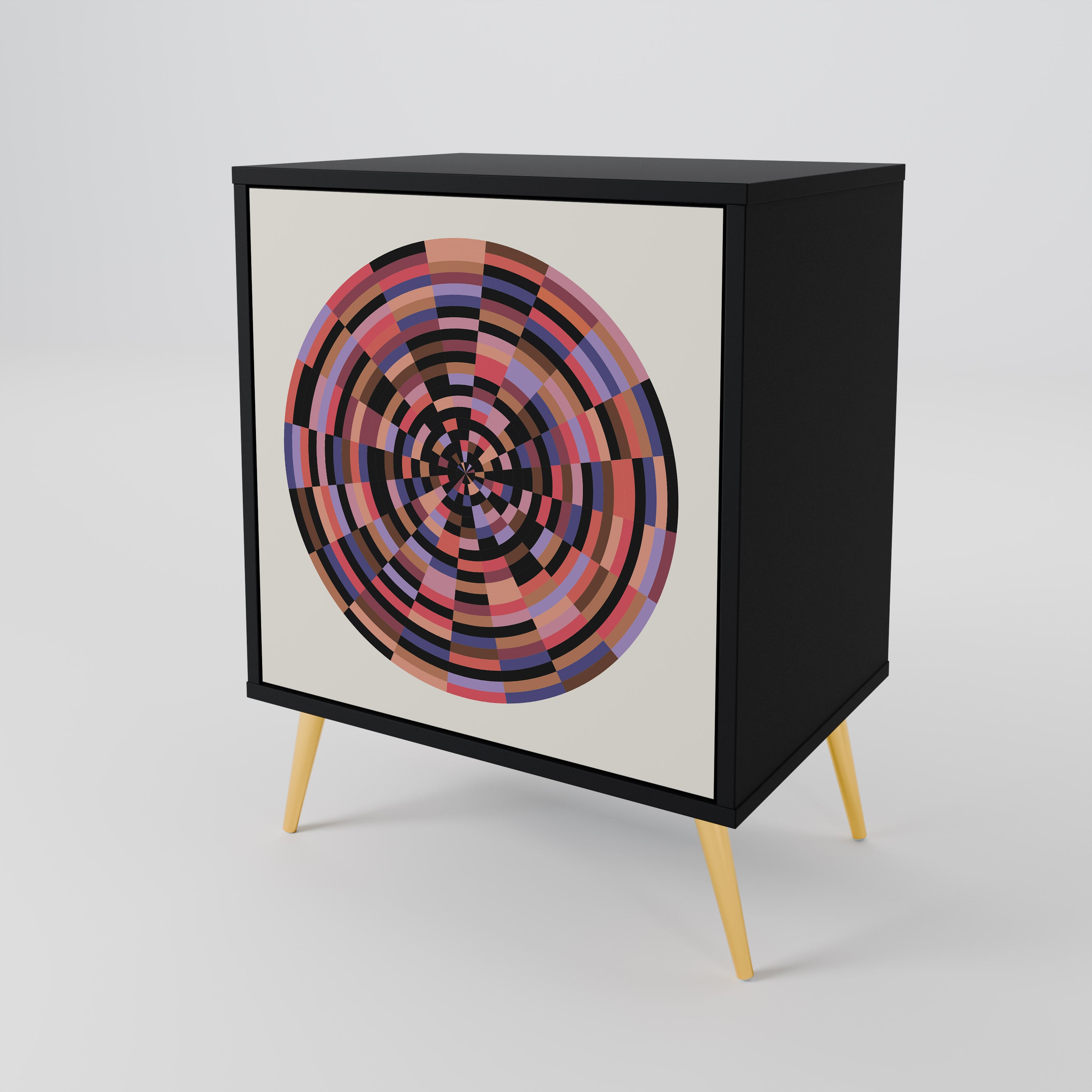 BROWN CIRCLES 1-Door Sideboard