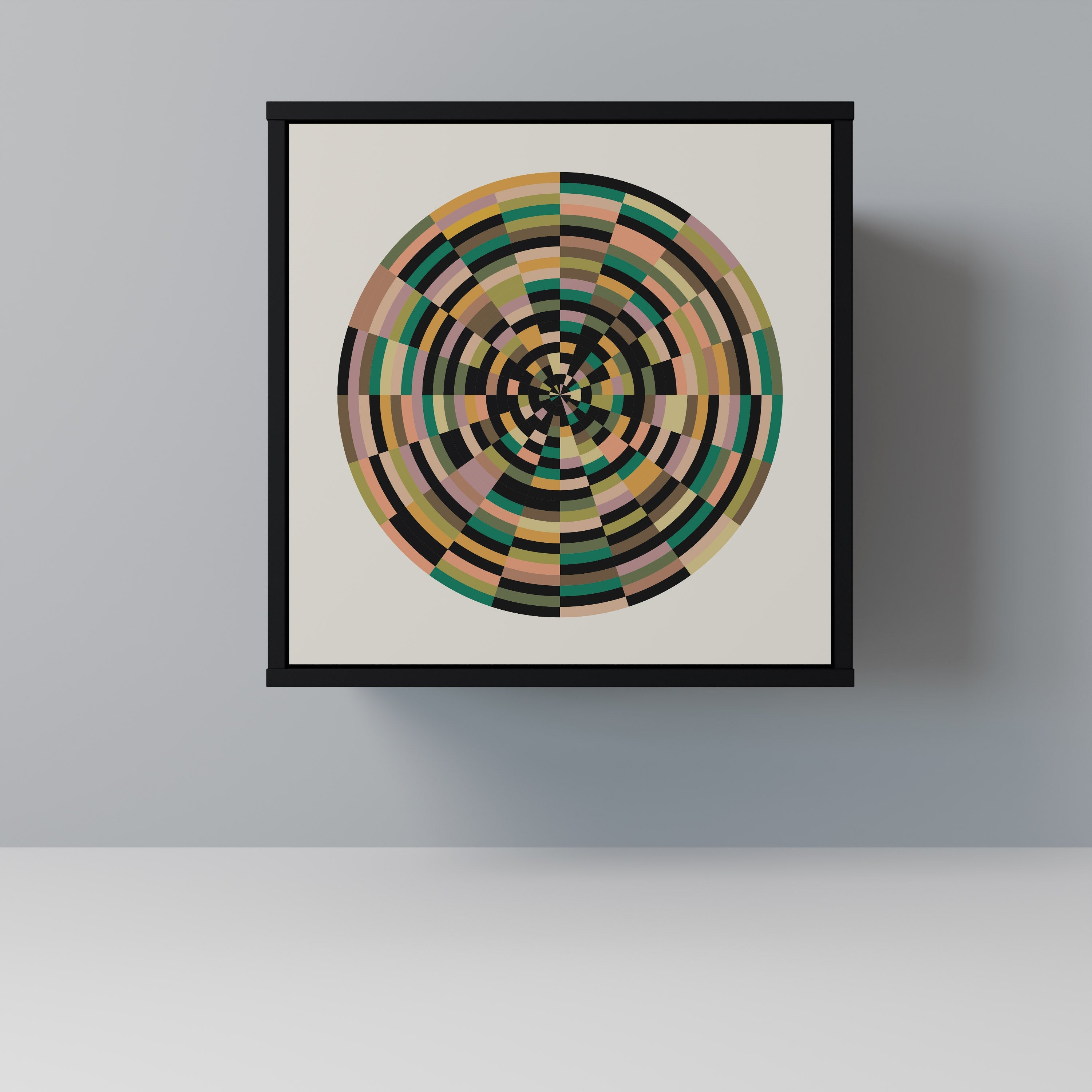 GREEN CIRCLES Aparador de 1 Porta em Acabamento Preto