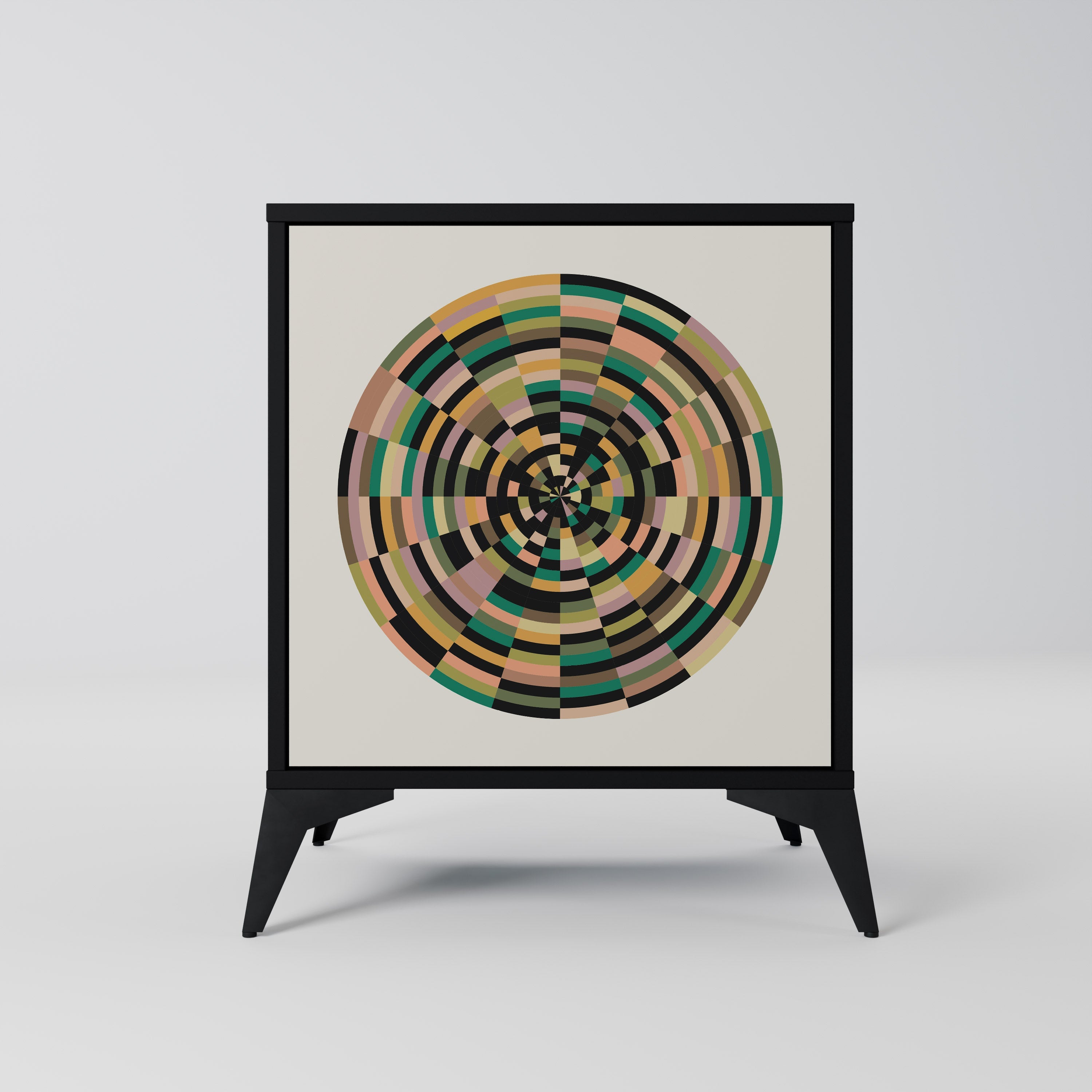 GREEN CIRCLES Aparador de 1 Porta em Acabamento Preto