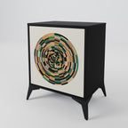 GREEN CIRCLES Aparador de 1 Porta em Acabamento Preto