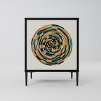 GREEN CIRCLES Aparador de 1 Porta em Acabamento Preto