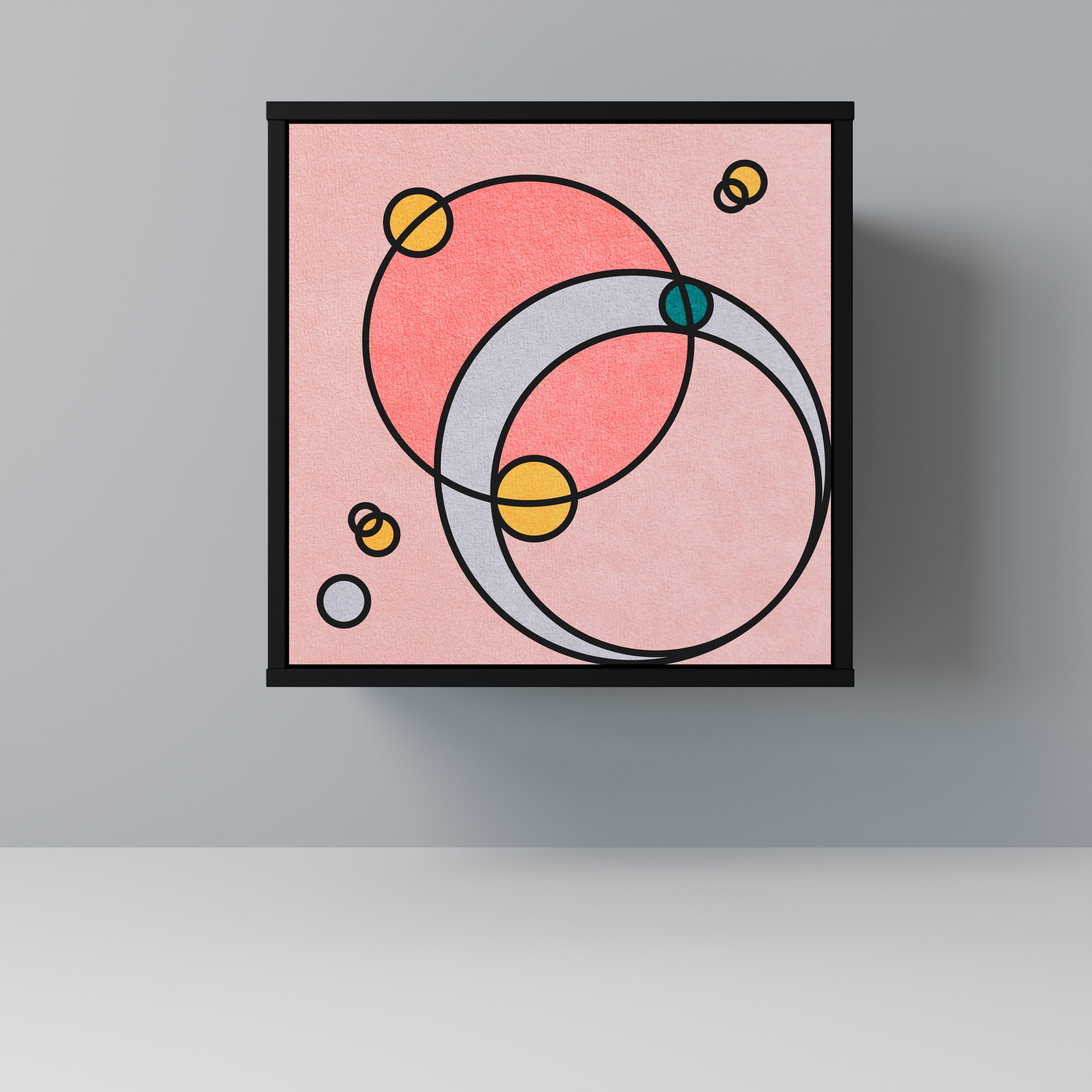 GOSSAMER ECHOES Aparador de 1 Porta em Acabamento Preto