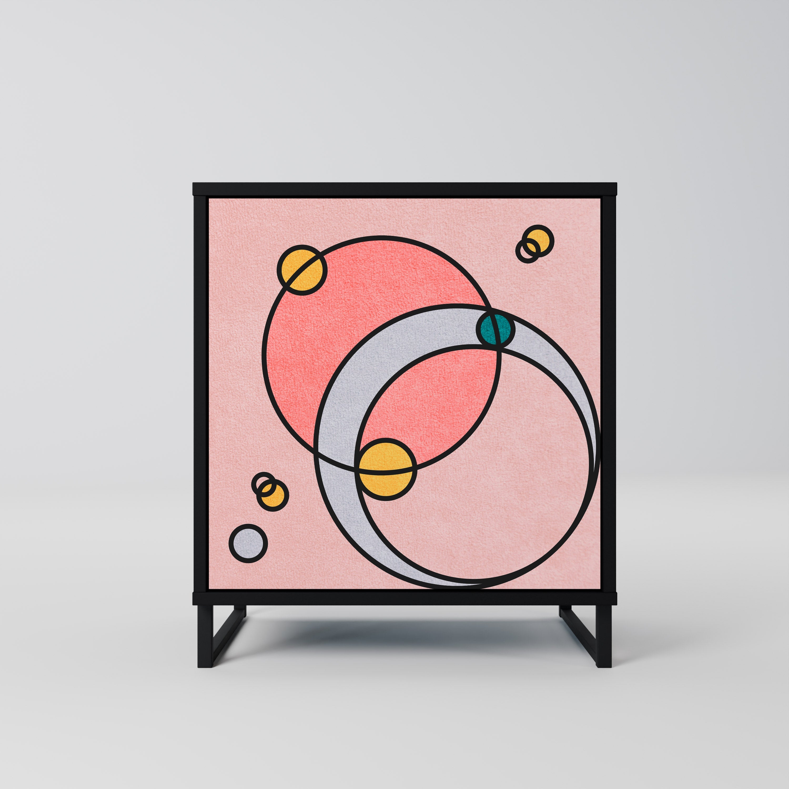 GOSSAMER ECHOES Aparador de 1 Porta em Acabamento Preto