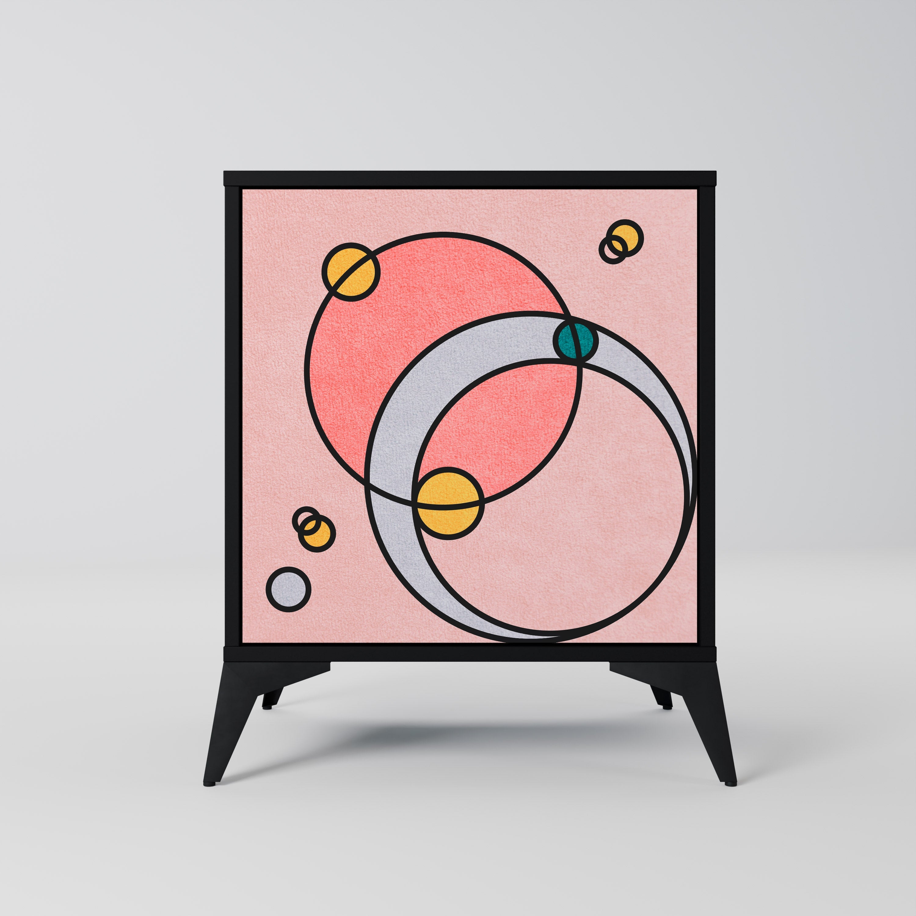 GOSSAMER ECHOES Aparador de 1 Porta em Acabamento Preto