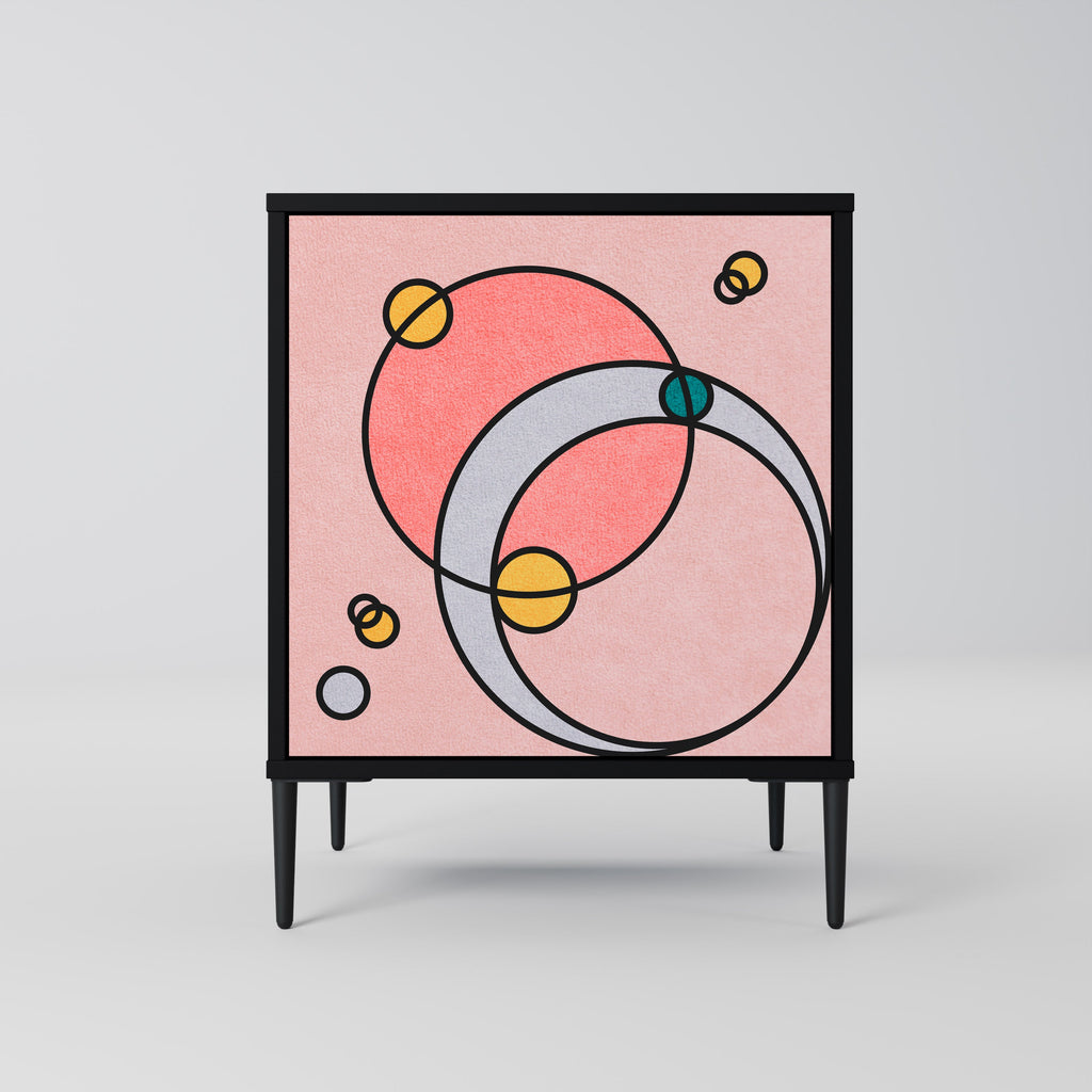 GOSSAMER ECHOES Aparador de 1 Porta em Acabamento Preto